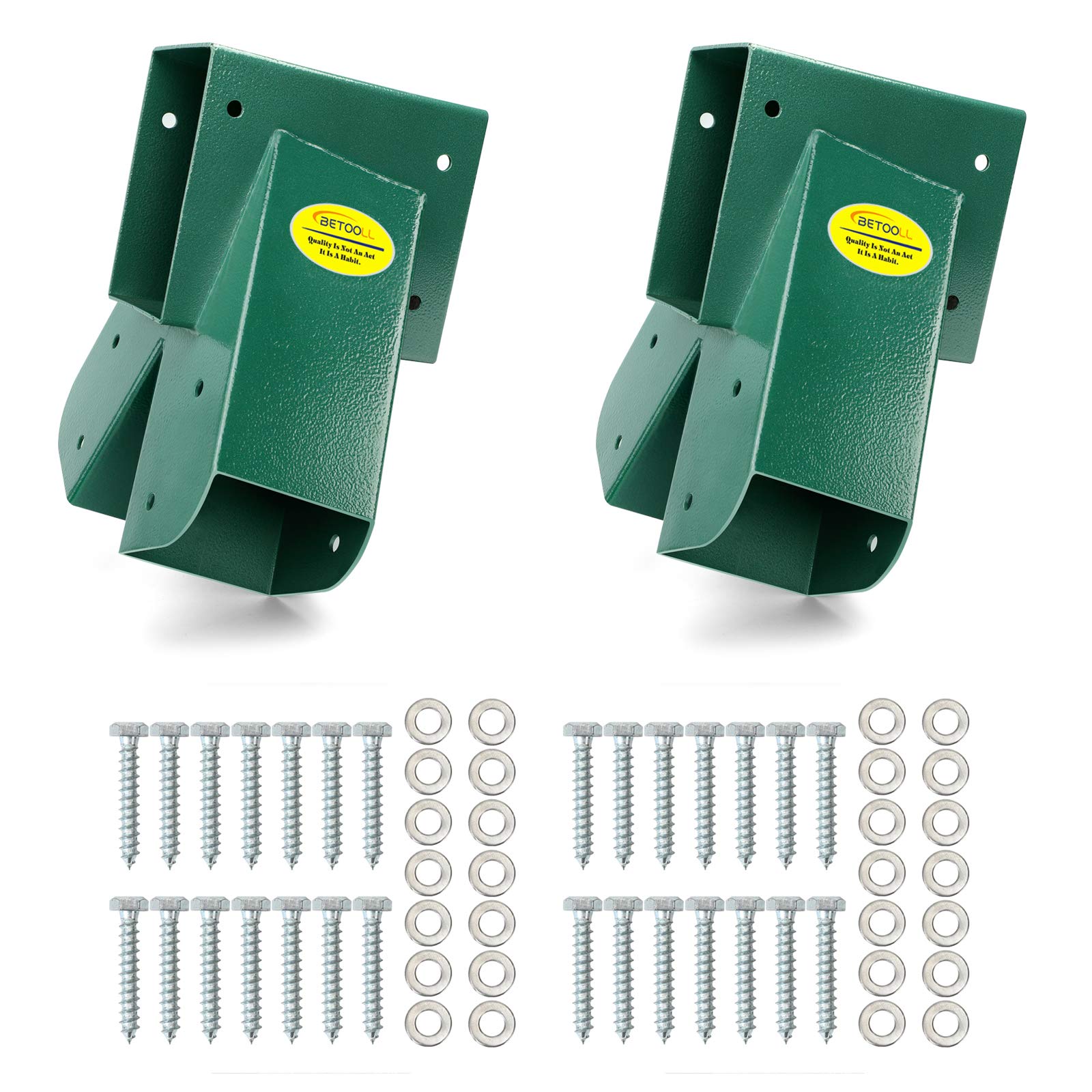 BETOOLL Heavy Duty Swing Set Brackets (1 Set) - Middle Swing Bracket (1 Set) & Silver Swing Hangers - Outdoor Playground Equipment for Backyard, Park, and Play Area