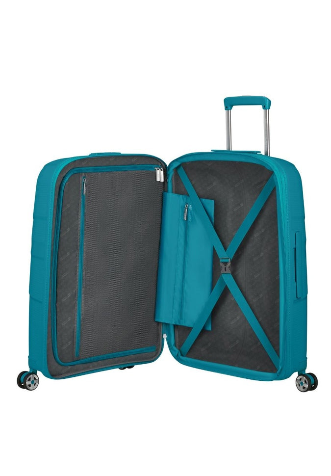 American Tourister StarVibe Medium Spinner Luggage - 28 Inch Expandable Hardshell Suitcase with 360° Spinner Wheels, TSA Lock | Perfect for Business Travel, Family Vacations & International Trips