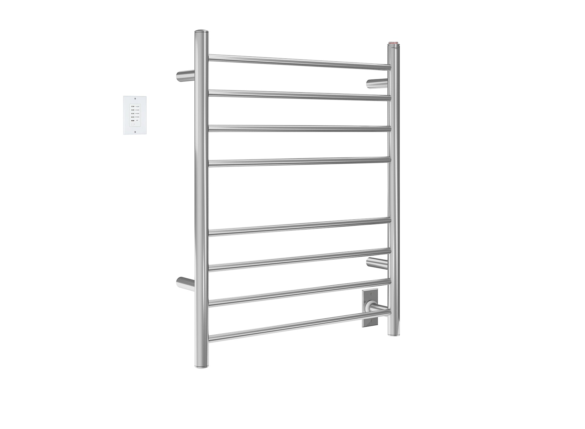 Prestige Dual 8 Bar Hardwired & Plug-in Stainless Steel Towel Warmer with Wall Timer - Perfect for Bathrooms, Spas & Luxury Hotels