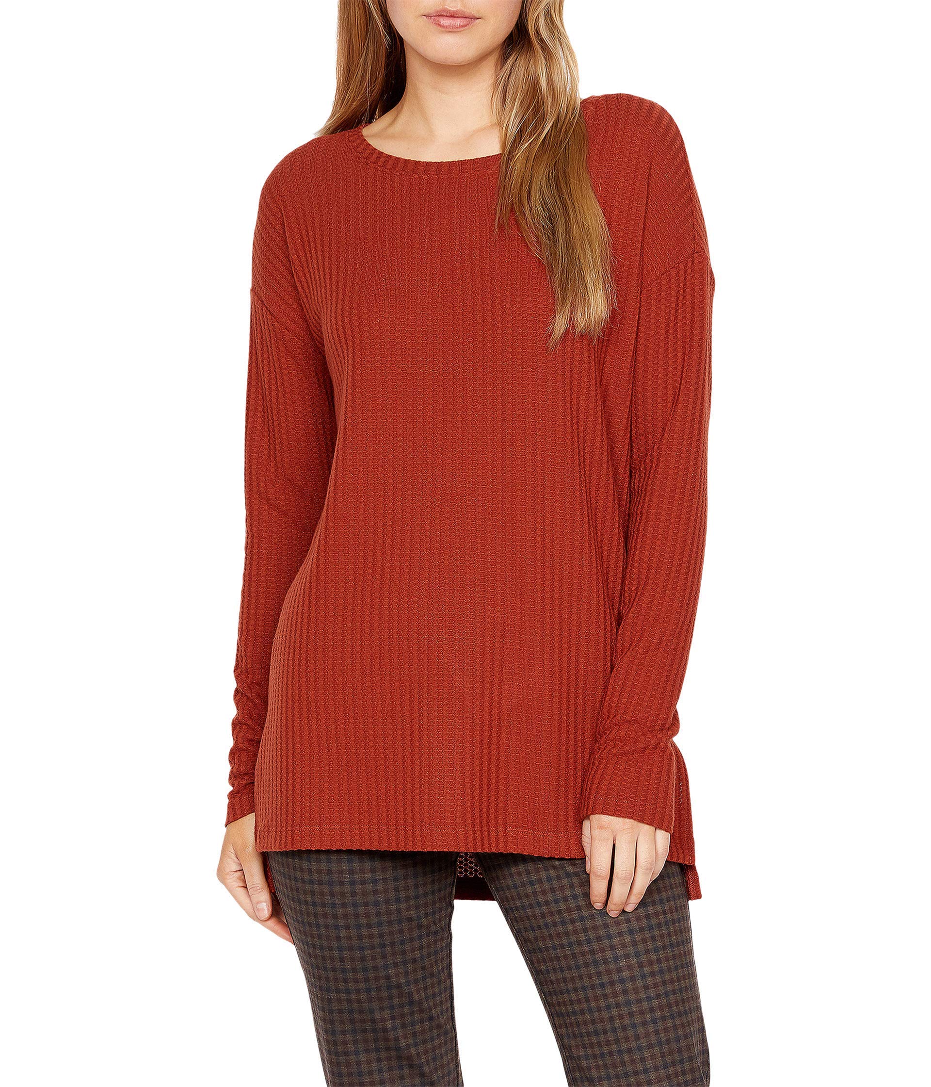 Sanctuary Mina Waffle Tunic - Women's Casual Long Sleeve Knit Top for Fall & Winter | Perfect for Layering, Office Wear and Weekend Outfits