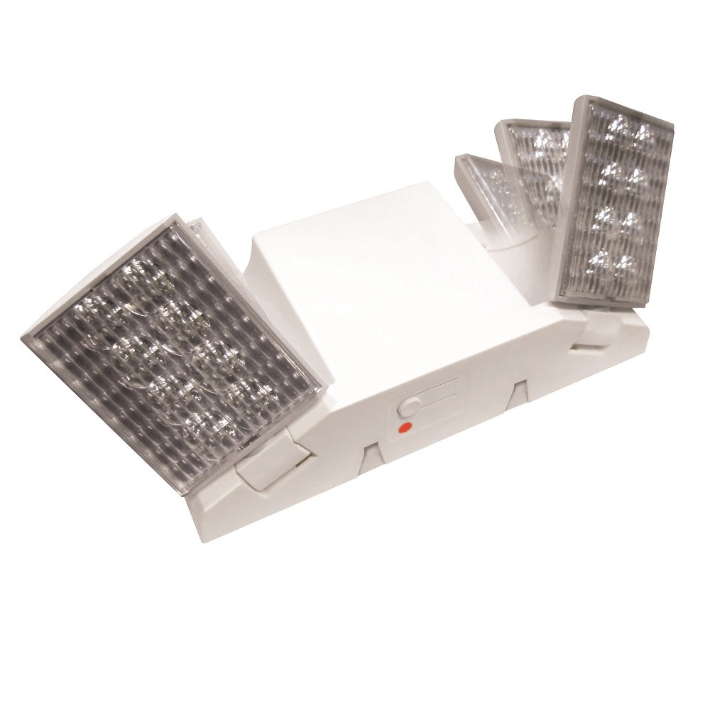 LEDR 2B Twin Lens Emergency Light Fixture with Battery Backup, 120/277V Black - Ideal for Commercial Buildings, Warehouses, and Emergency Exits