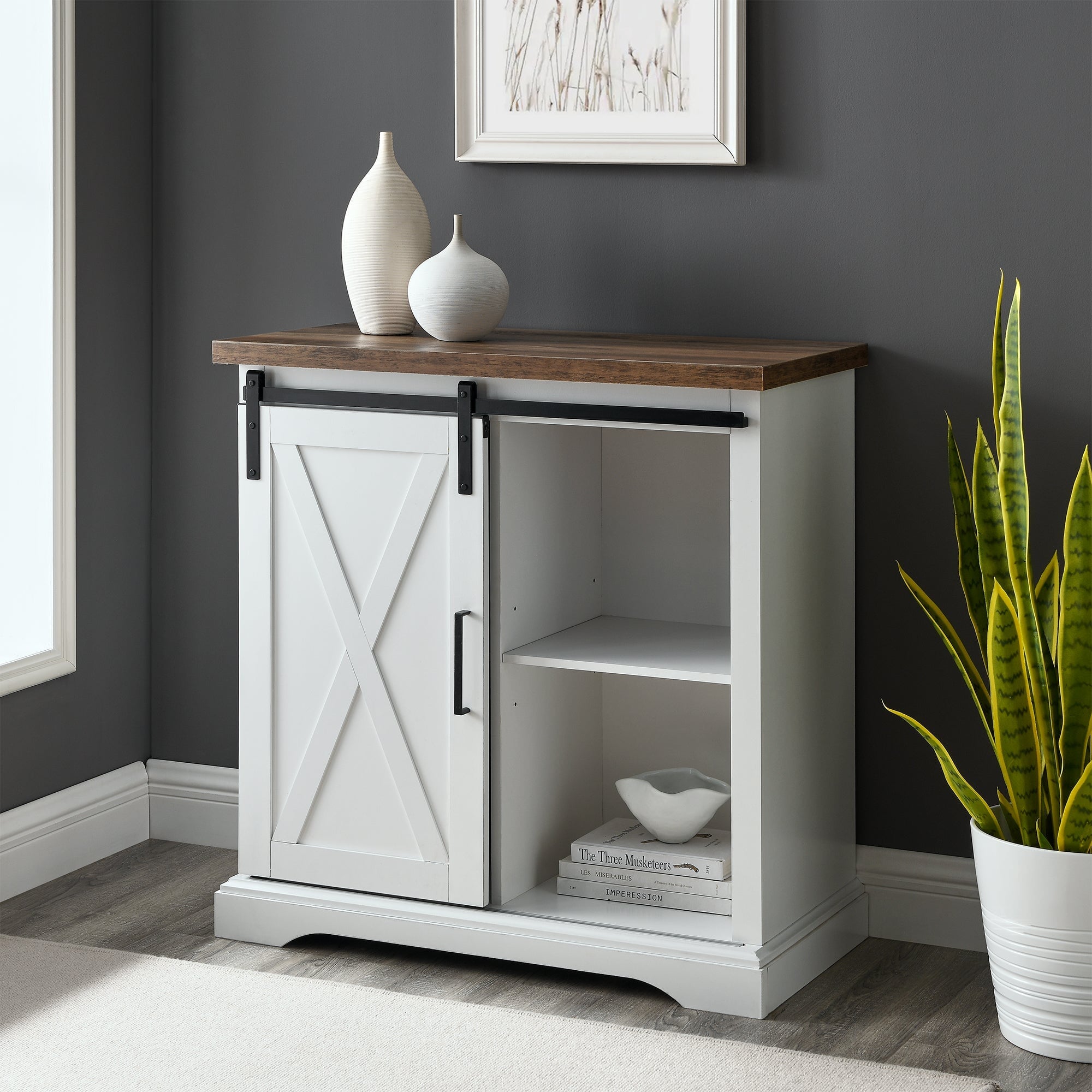 Alba Accent Cabinet - Modern Side Table with Storage Shelf | Perfect for Living Room, Bedroom & Entryway Décor