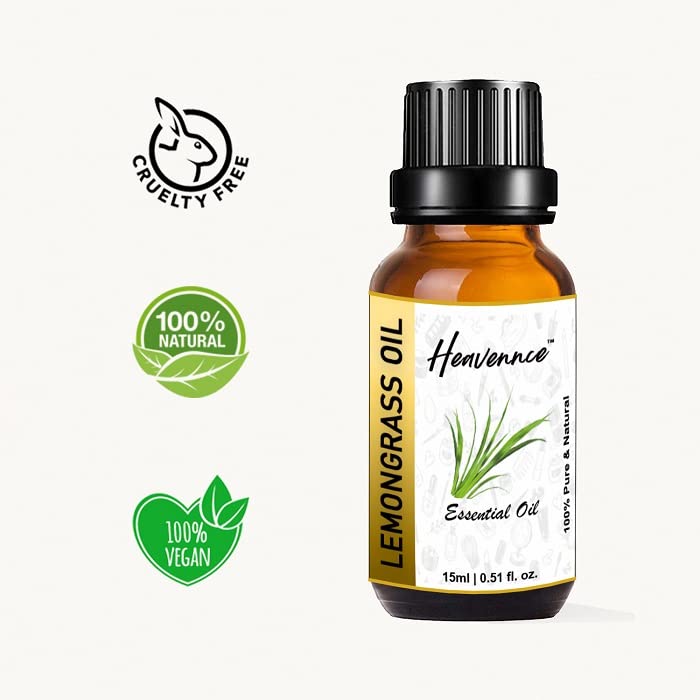 Heavennce Lemongrass Essential Oil for Healthy Hair & Skin - 100% Pure Aromatherapy Oil for Diffusers, Massage & Steam Therapy - 2 Pack (30ml Each) - Perfect for Relaxation, Stress Relief & Home Spa