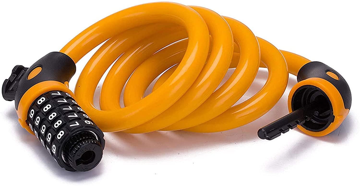 UPPVTE 5-Digit Combination Bike Lock Cable - 1.2M/4Ft Heavy Duty Security Chain with Mount Holder | Anti-Theft Bicycle Lock for Mountain Bikes, Scooters & E-Bikes | Perfect for Commuting, Campus & Urban Cycling
