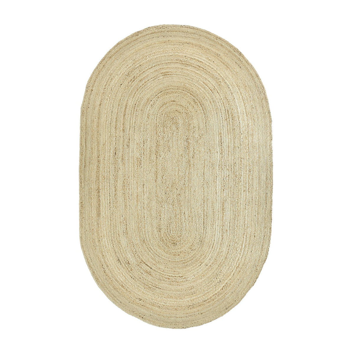 Handwoven Amber Braided Oval Jute Rug - Natural Fiber Boho Chic Floor Mat for Living Room, Bedroom & Nursery Decor