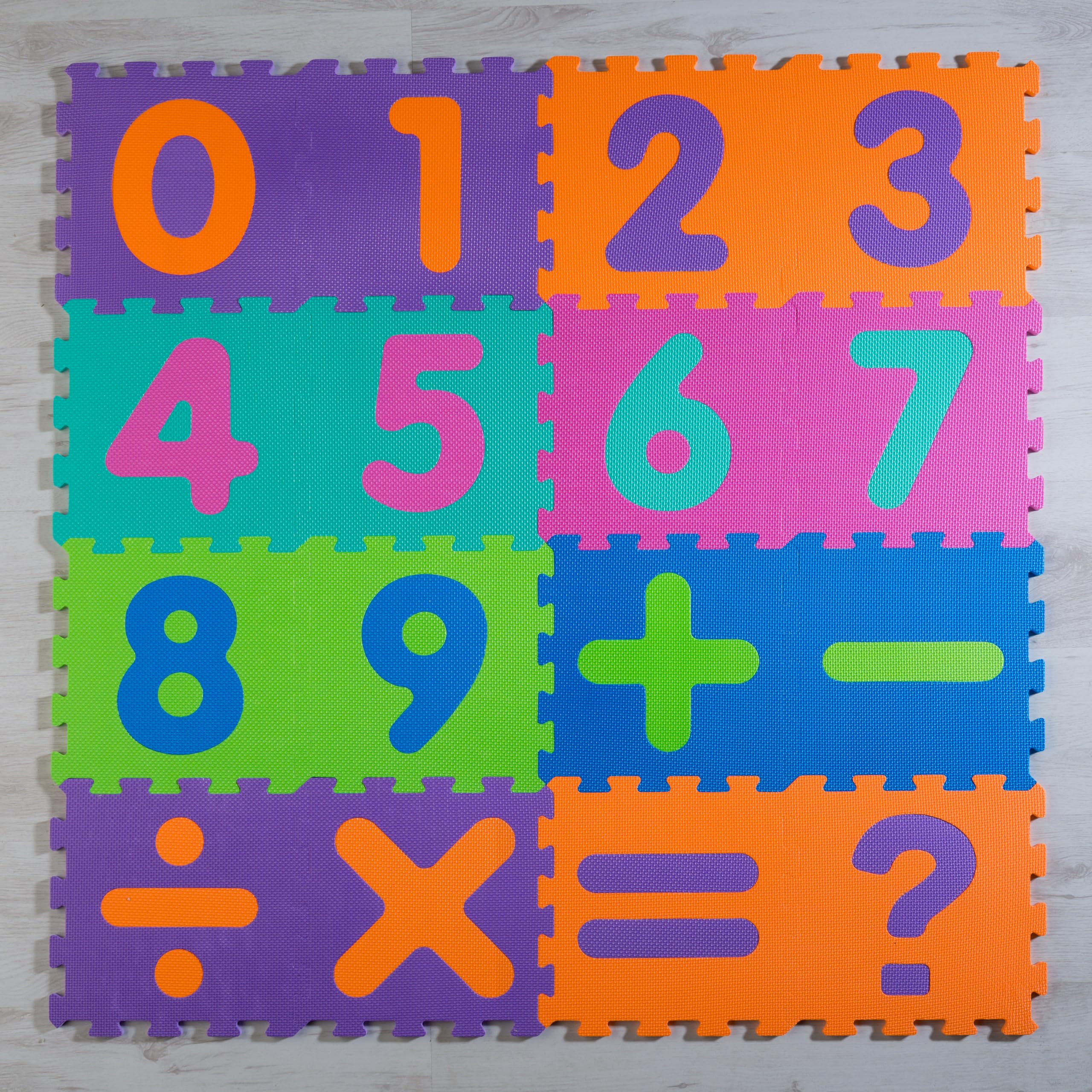 Non-Toxic Soft Foam Number Jigsaw Puzzle Play Mat for Kids - Educational Floor Mat for Learning Numbers & Shapes - Perfect for Nursery, Preschool & Playroom