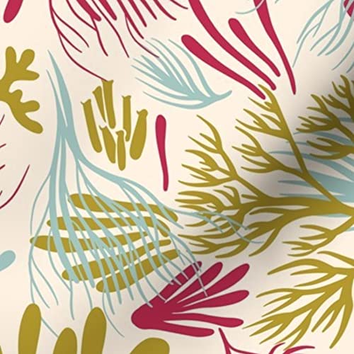 **Premium Spoonflower Fabric - Paddle Water Sea Waterways Print on Soft Minky Fabric by The Yard - Perfect for Sewing Baby Blankets, Quilt Backing & Plush Toys - DIY Home Decor, Nursery & Craft Projects**