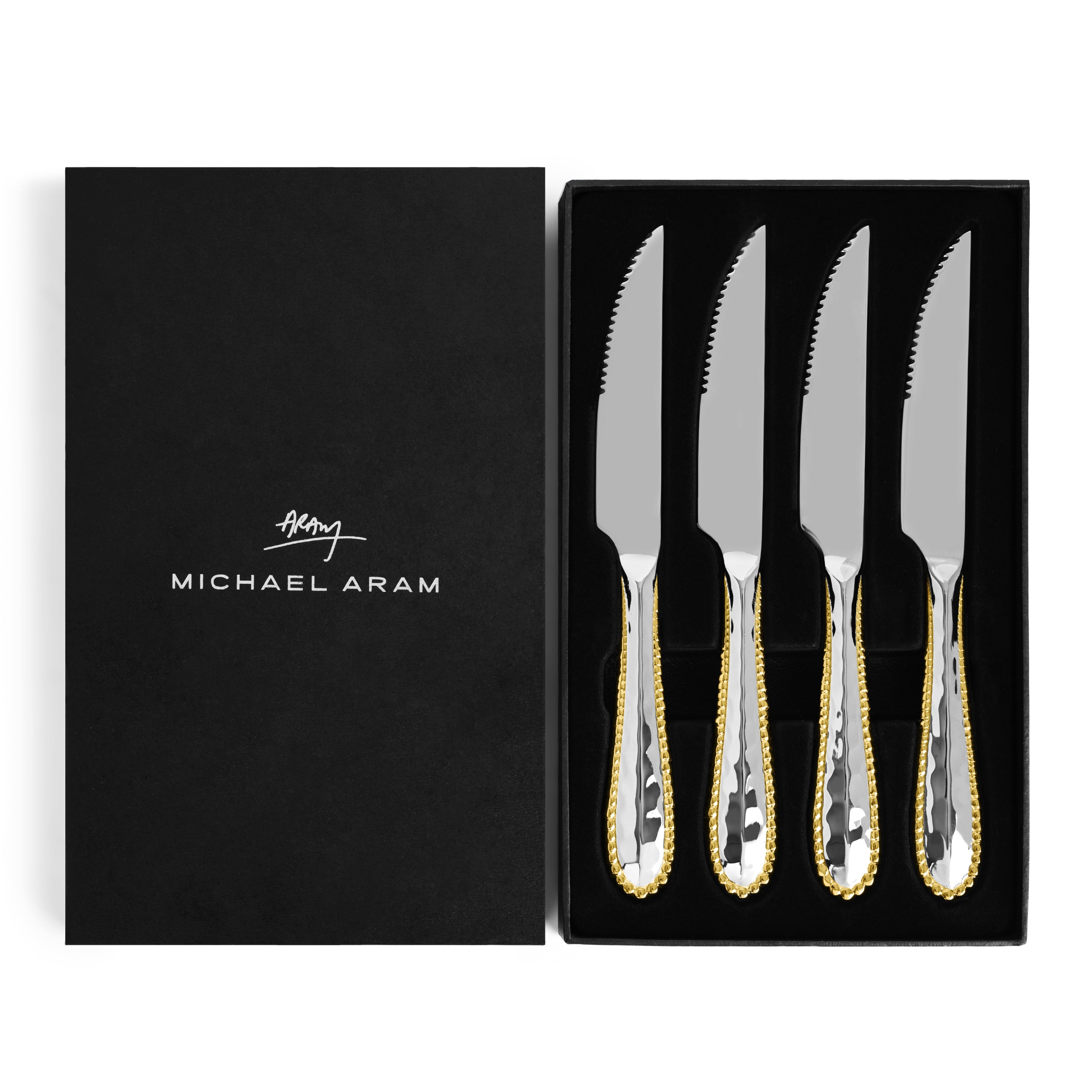 Premium Molten Steak Knife Set - 8-Piece Stainless Steel Serrated Blades with Ergonomic Handles - Perfect for Grilling, BBQ Parties & Fine Dining Steakhouse Experience at Home