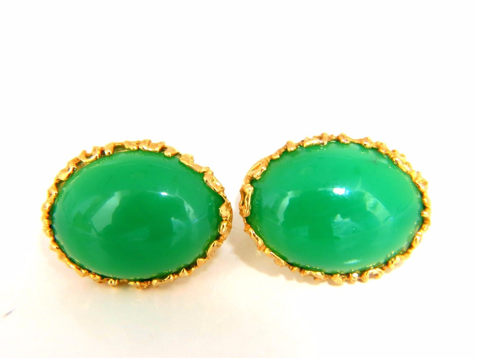 24ct Green Marcasite Earring Clips 14kt Gold - Elegant Dangle Earrings for Women, Perfect for Parties, Weddings & Special Occasions