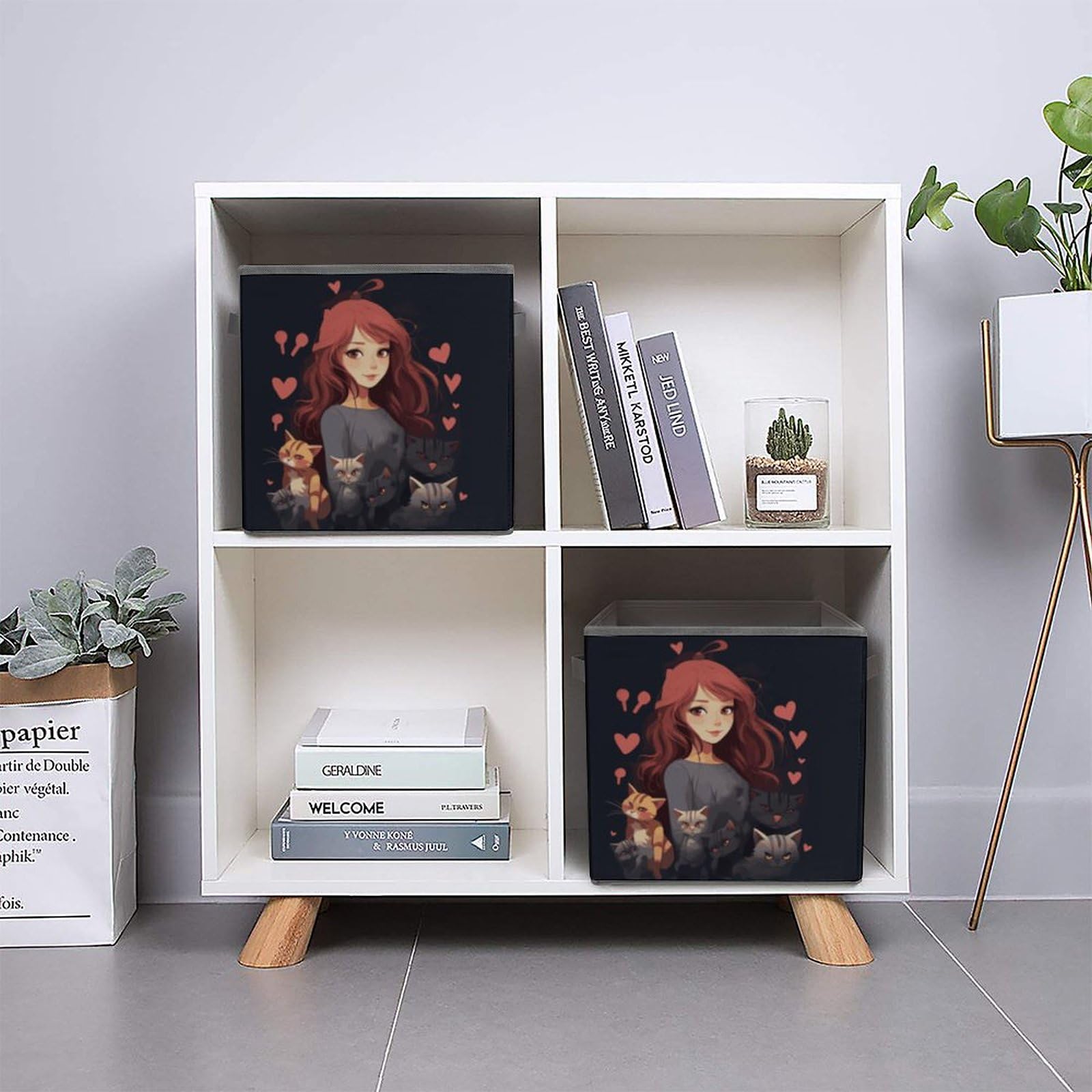 Foldable Storage Cubes with Handles - Cat Lover's Closet Organizer for Clothes, Shelves & Cabinets | Perfect for Bedroom, Dorm & Home Organization