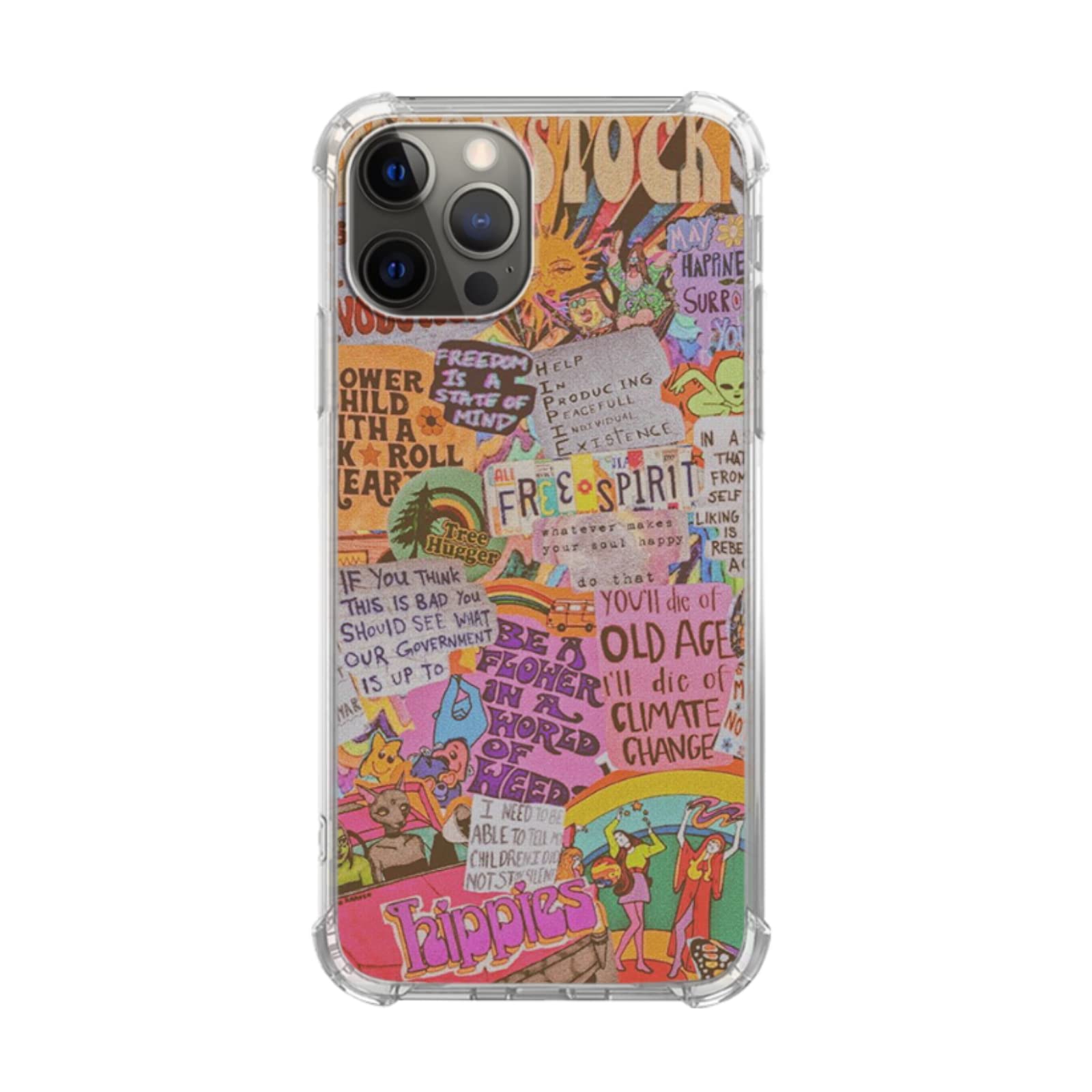 Aesthetic Abstract Art Collage Phone Case for iPhone 12 & 12 Pro - Trendy TPU Bumper Protective Cover for Women & Men - Perfect for Daily Use, Travel & Fashion Accessories