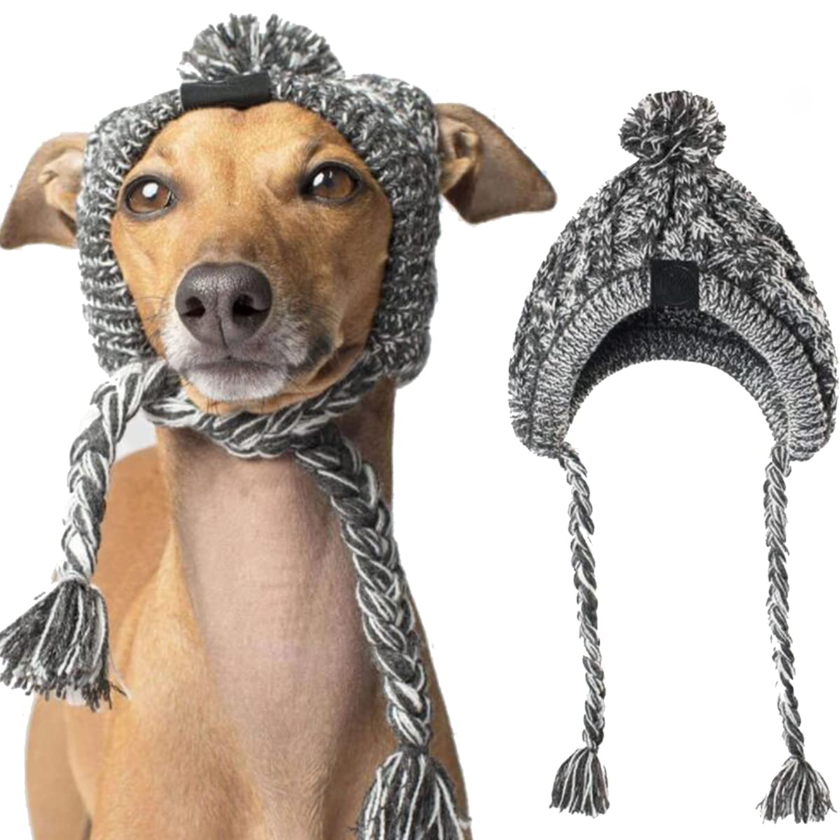 Warm Knitted Dog Hat with Ear Holes for Small Medium Dogs - Winter Pet Accessory for Outdoor Walks