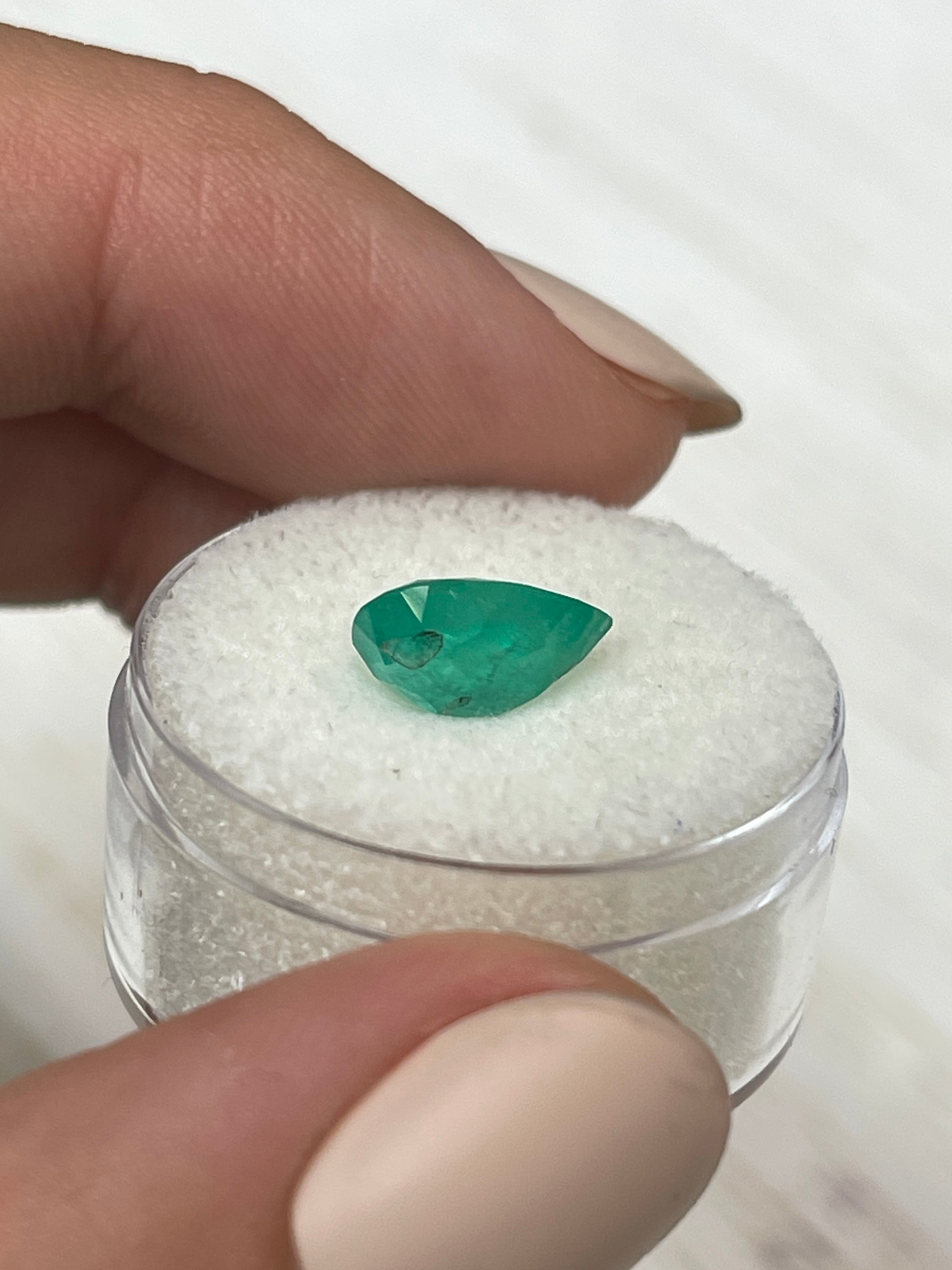 2.0 Carat Medium Green Natural Loose Colombian Emerald Pear Cut Gemstone for Jewelry Making, Engagement Rings & Fine Collections - Perfect for Custom Designs & Luxury Gifts