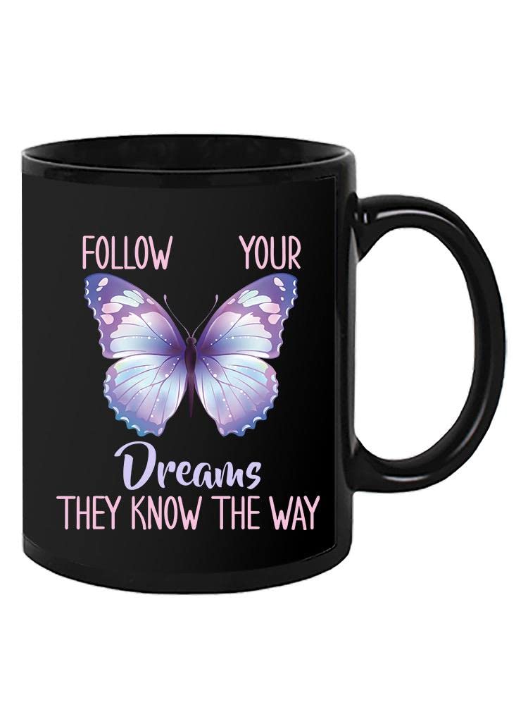 Follow Your Dreams Butterfly Coffee Mug - Inspirational Ceramic Cup for Tea & Coffee Lovers - Perfect Gift for Women, Office Use & Home Decor