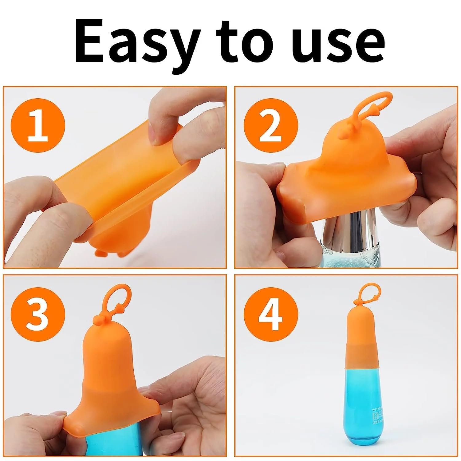 INOVERA 8-Piece Travel Bottle Covers - Leak Proof Silicone Sleeves for Toiletry, Shampoo & Lotion Bottles - Reusable Elastic Covers (Multicolor) - Perfect for Air Travel, Gym Bags & Camping Trips
