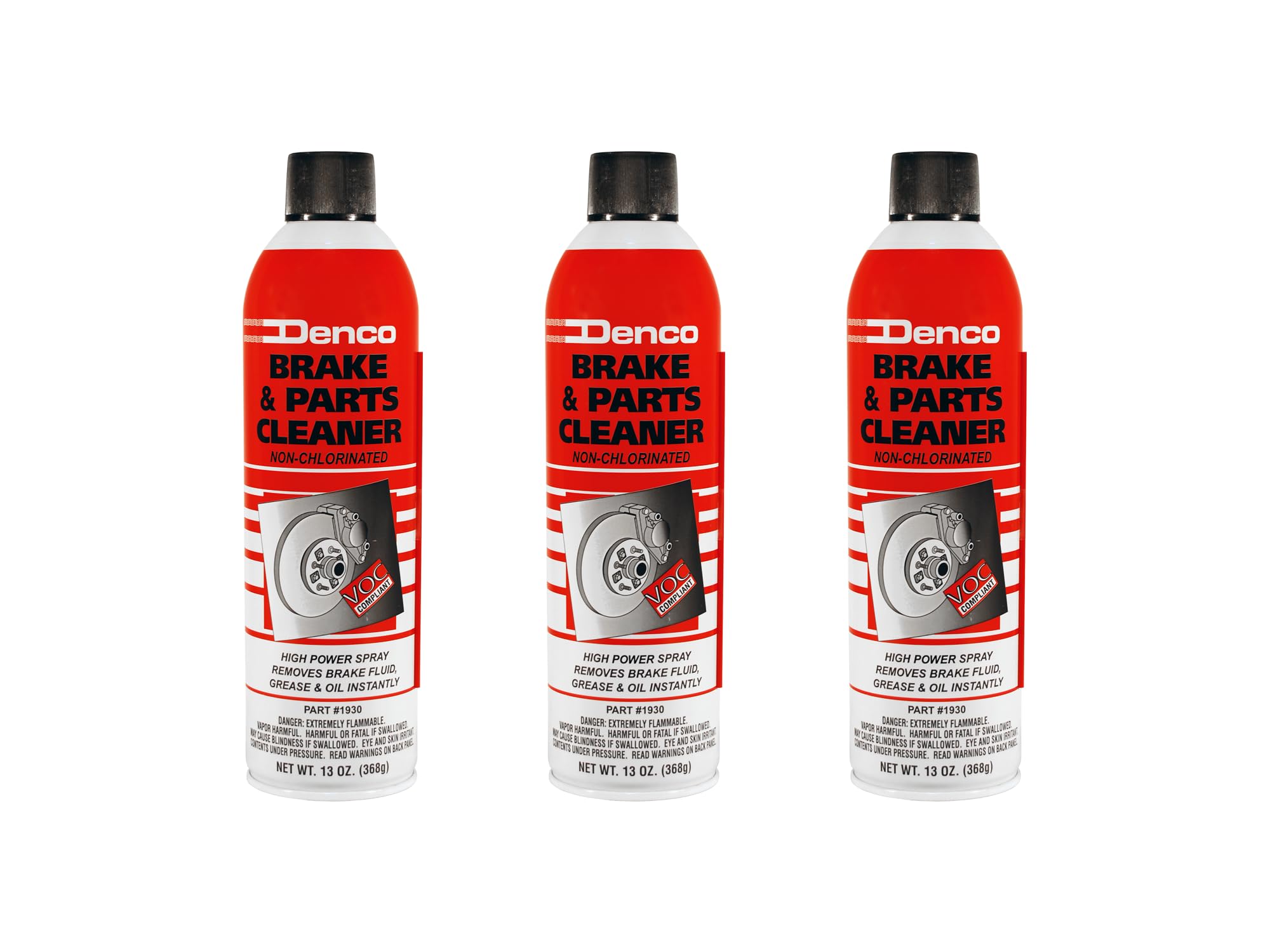 Denco #1930 Low VOC Non-Chlorinated Brake Parts Cleaner - Fast Evaporation & Low Odor - Automotive Brake System Maintenance - Ideal for DIY Car Repairs & Professional Mechanic Use