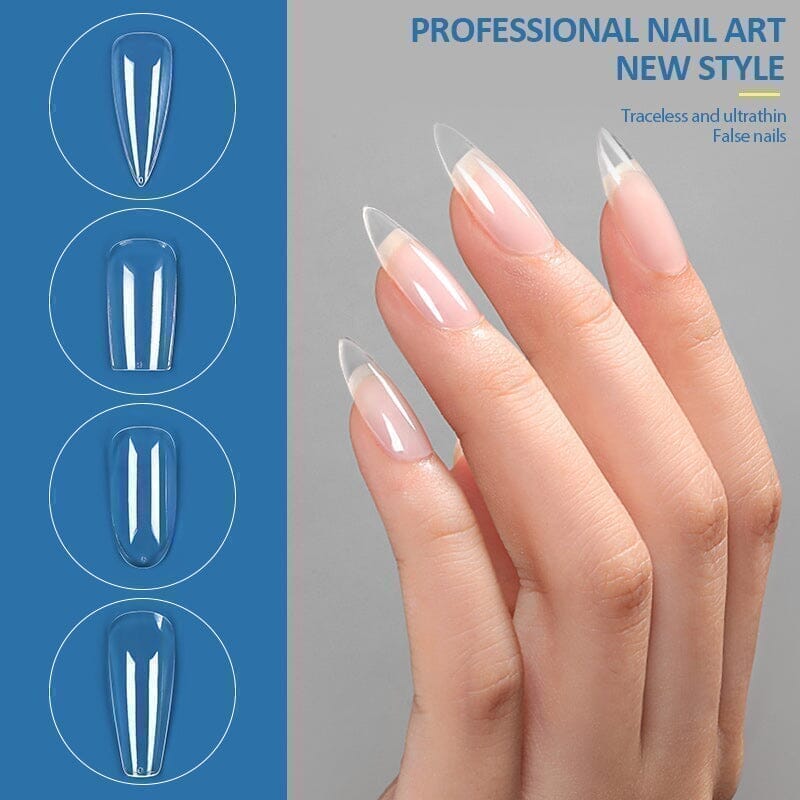 120pcs M Coffin False Nail Tips - Half Matte & Clear Press On Nails for Manicure, DIY Nail Art - Perfect for Parties, Weddings & Daily Wear