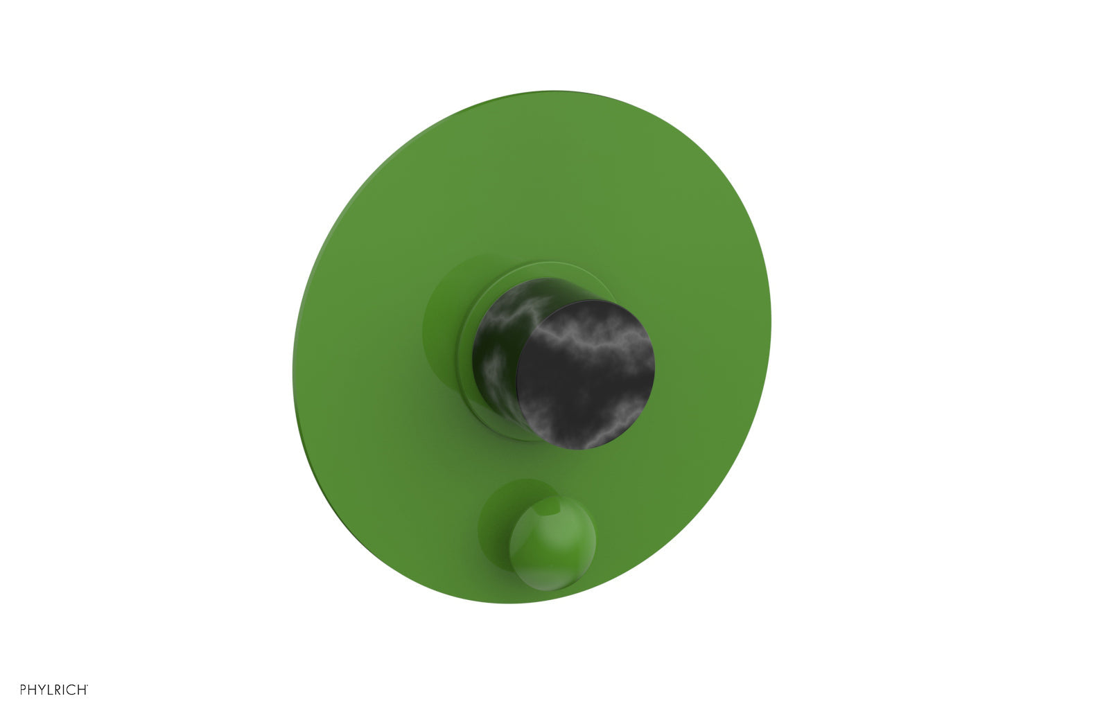 Premium Black Marble Pressure Balance Shower Trim Set with Diverter & Handle - BASIC II Shower Plate for Modern Bathrooms | Perfect for Spa-Like Showers & Luxury Home Renovations