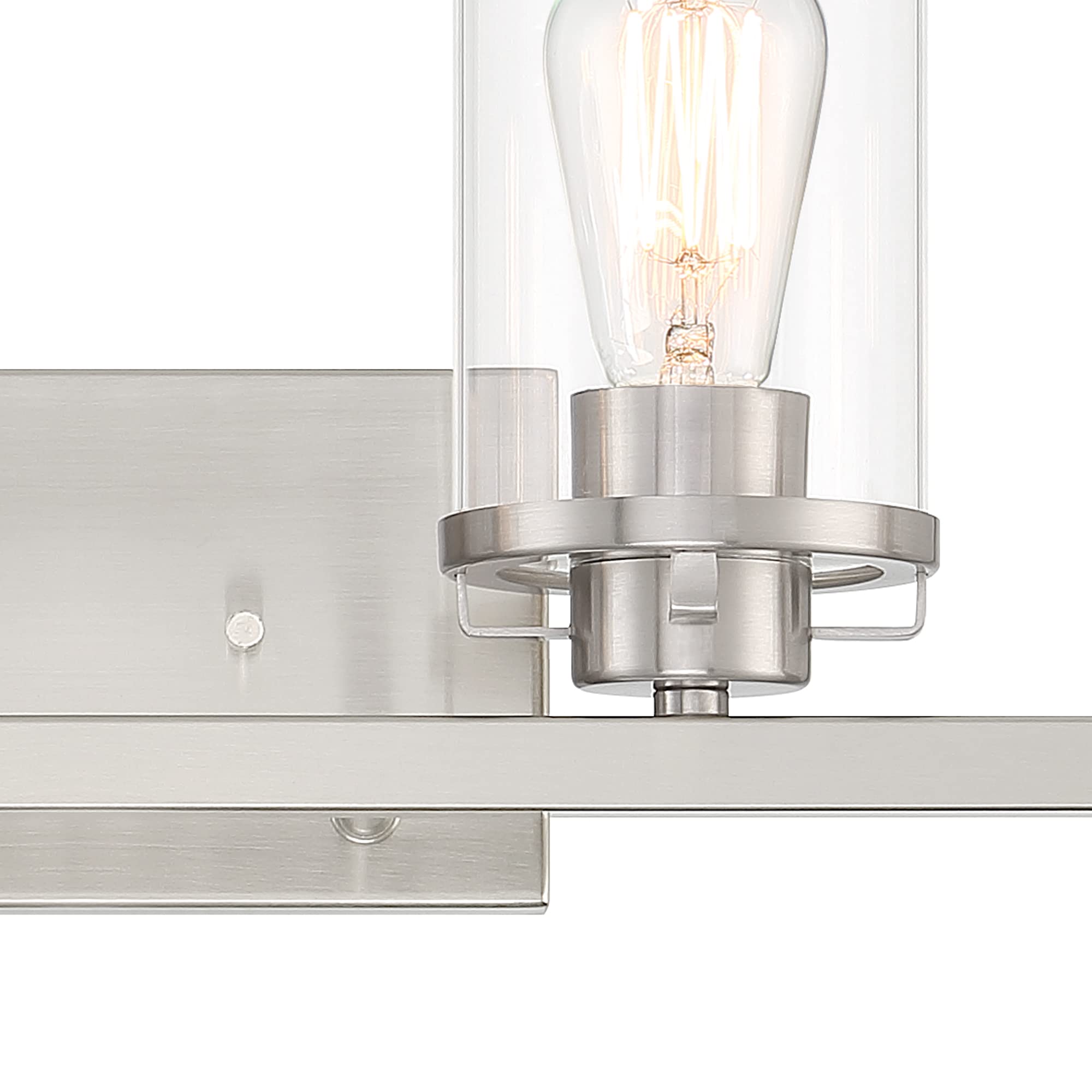 DESIGNERS FOUNTAIN Jedrek 4-Light Bathroom Vanity Light Fixture in Brushed Nickel (Model 93304-BN) - Perfect for Modern Bathroom, Powder Room & Spa Lighting Upgrade