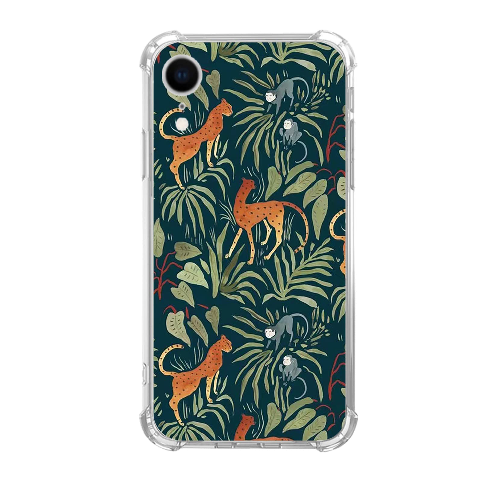 Jungle Animal iPhone XR Case - Monkey Tiger Pattern TPU Bumper Cover for Men & Women | Trendy Protective Phone Case for Daily Use, Travel & Outdoor Activities