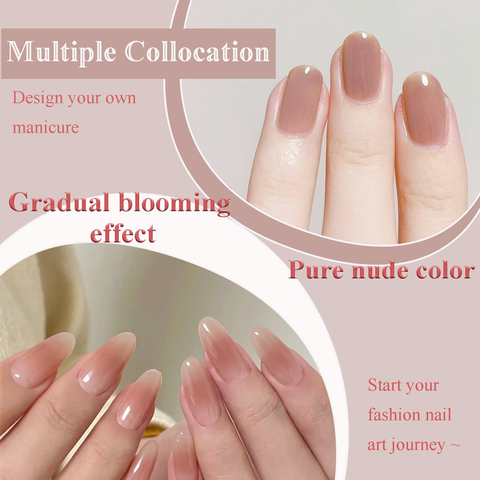 Sheer Nude Nail Polish - Crystal Clear Transparent Natural Nail Lacquer - Quick Dry Neutral Color Polish (No UV Light Needed) - Perfect for Everyday Wear, Office, Weddings & Special Occasions