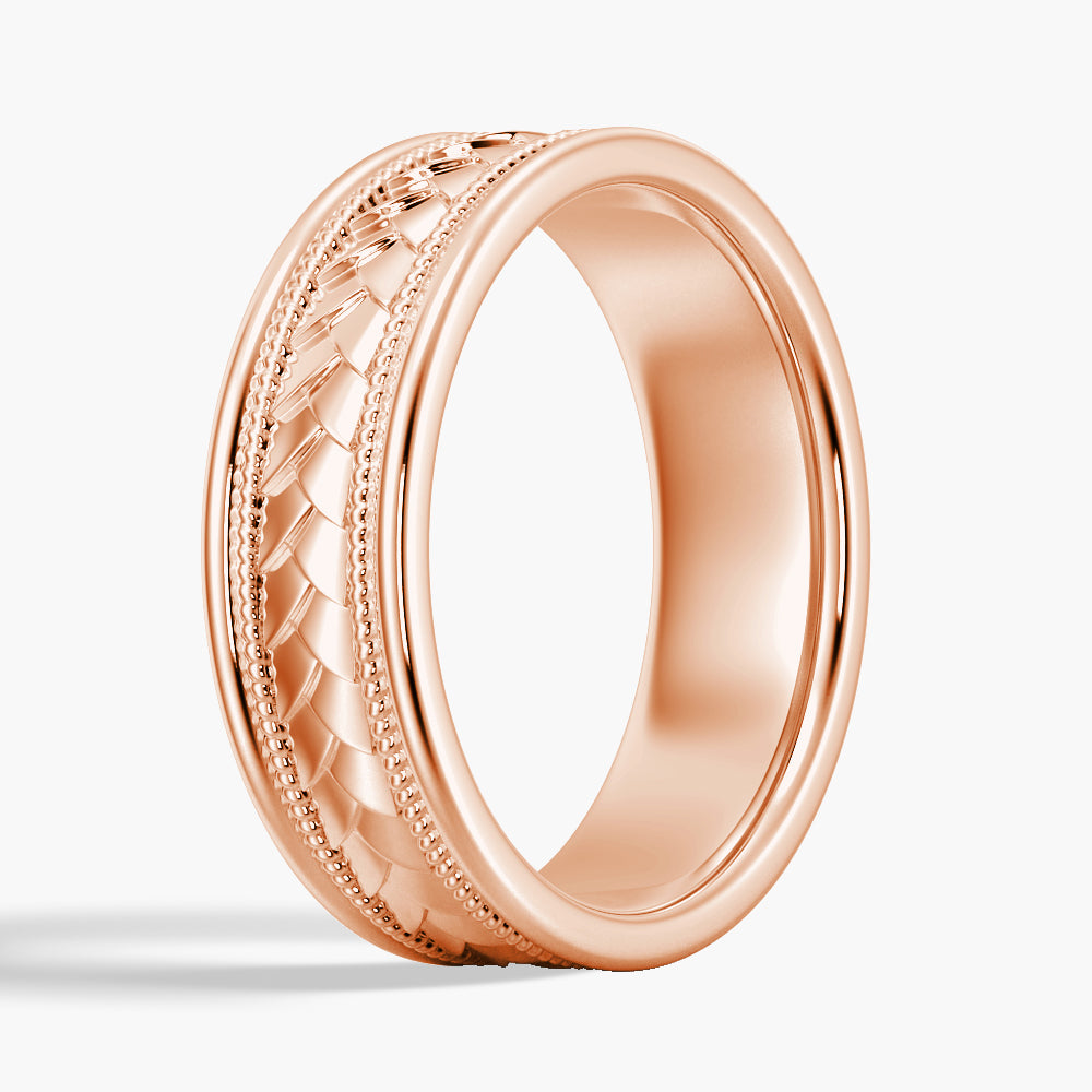 7mm Twisted Rope Men's Wedding Band Ring - 14K Gold, Sterling Silver & Tungsten Options - Perfect for Engagement, Anniversary & Special Occasions