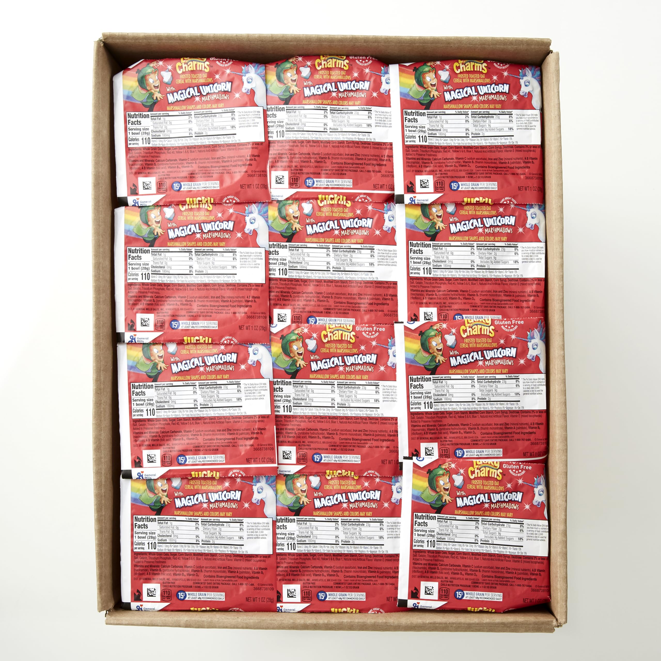 Lucky Charms Cereal Bowl Packs - 96 Count | Convenient Breakfast Solution for Kids, Office Snacks & On-the-Go Eating