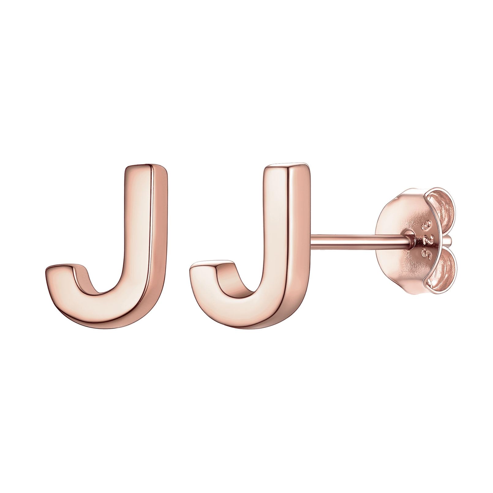 Hypoallergenic 925 Sterling Silver Initial Letter Stud Earrings for Women - Tiny A-Z Alphabet Earrings for Sensitive Ears - ChicSilver Minimalist Jewelry Gift (Perfect for Everyday Wear & Special Occasions)
