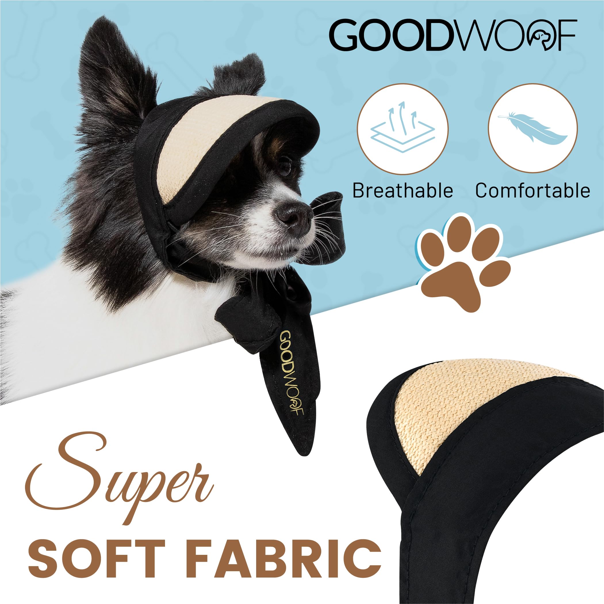 Stylish Dog Hat with Wide Brim - Adjustable Drawstring Closure for Large Dogs & Puppies - Waterproof, Tear-Proof & Breathable Sun Visor (Cream, Small) - Perfect for Outdoor Adventures, Beach Trips & Summer Protection