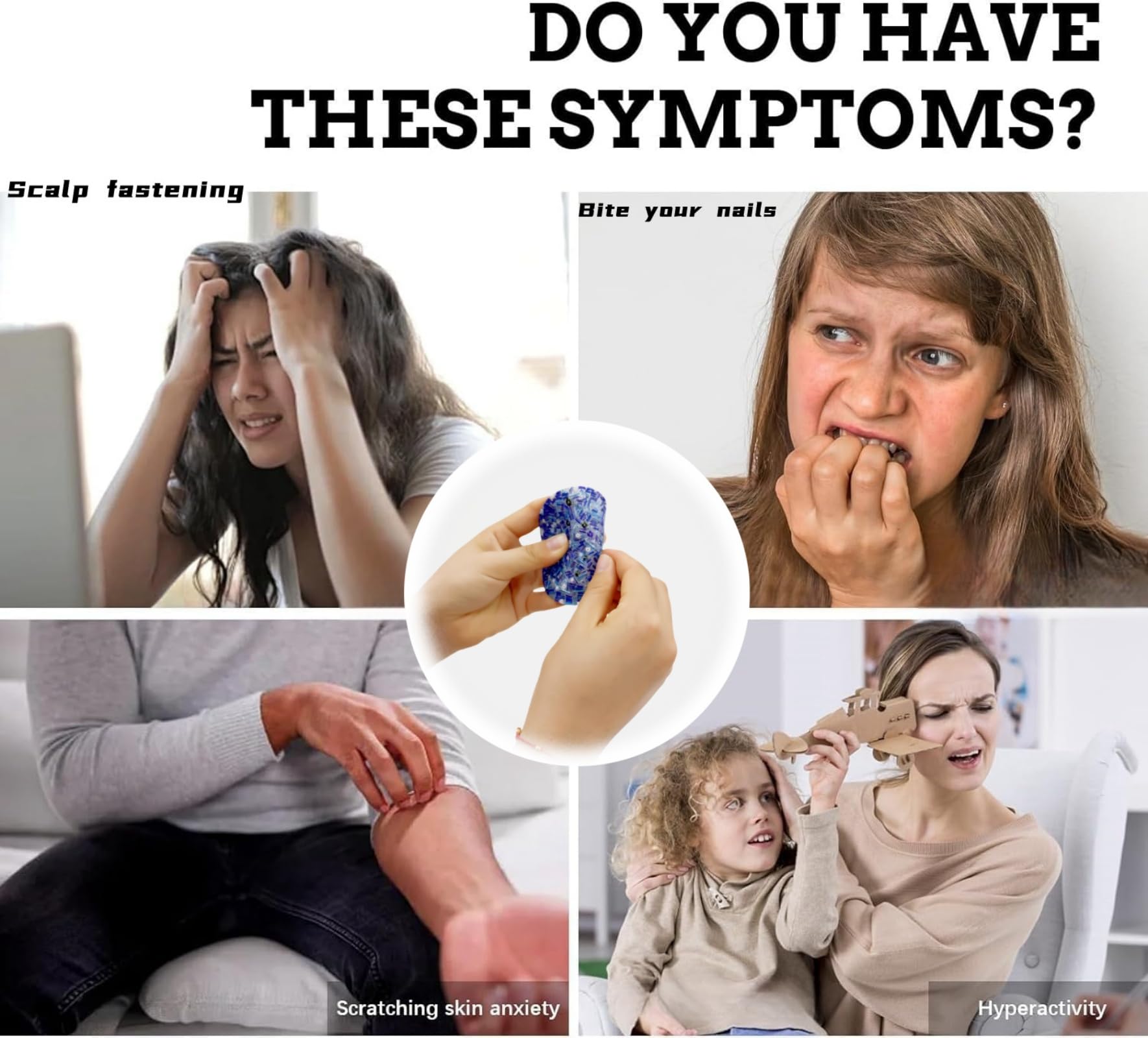Skin Picking Fidget Toys for Adults - Anxiety Relief & Stress Relief Sensory Toys for Dermatillomania & Trichotillomania - Perfect for Office, Travel & Calming Nervous Habits