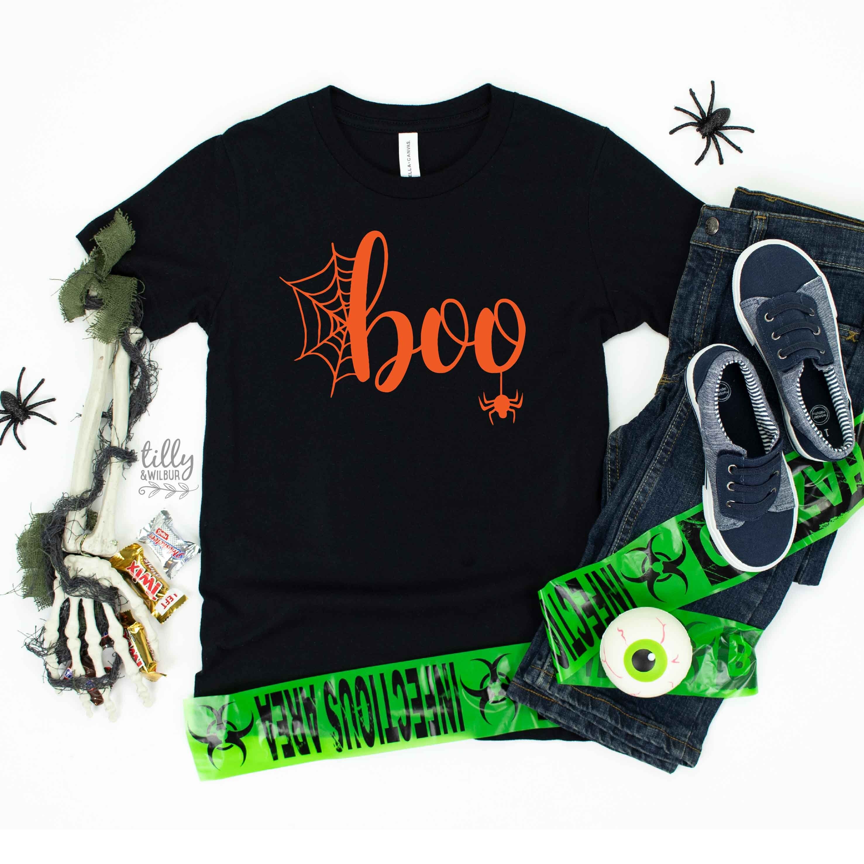 Boo Halloween T-Shirt for Men & Women - Spooky Ghost Design in Multiple Colors & Sizes | Perfect for Halloween Parties, Costume Contests & Festive Outfits