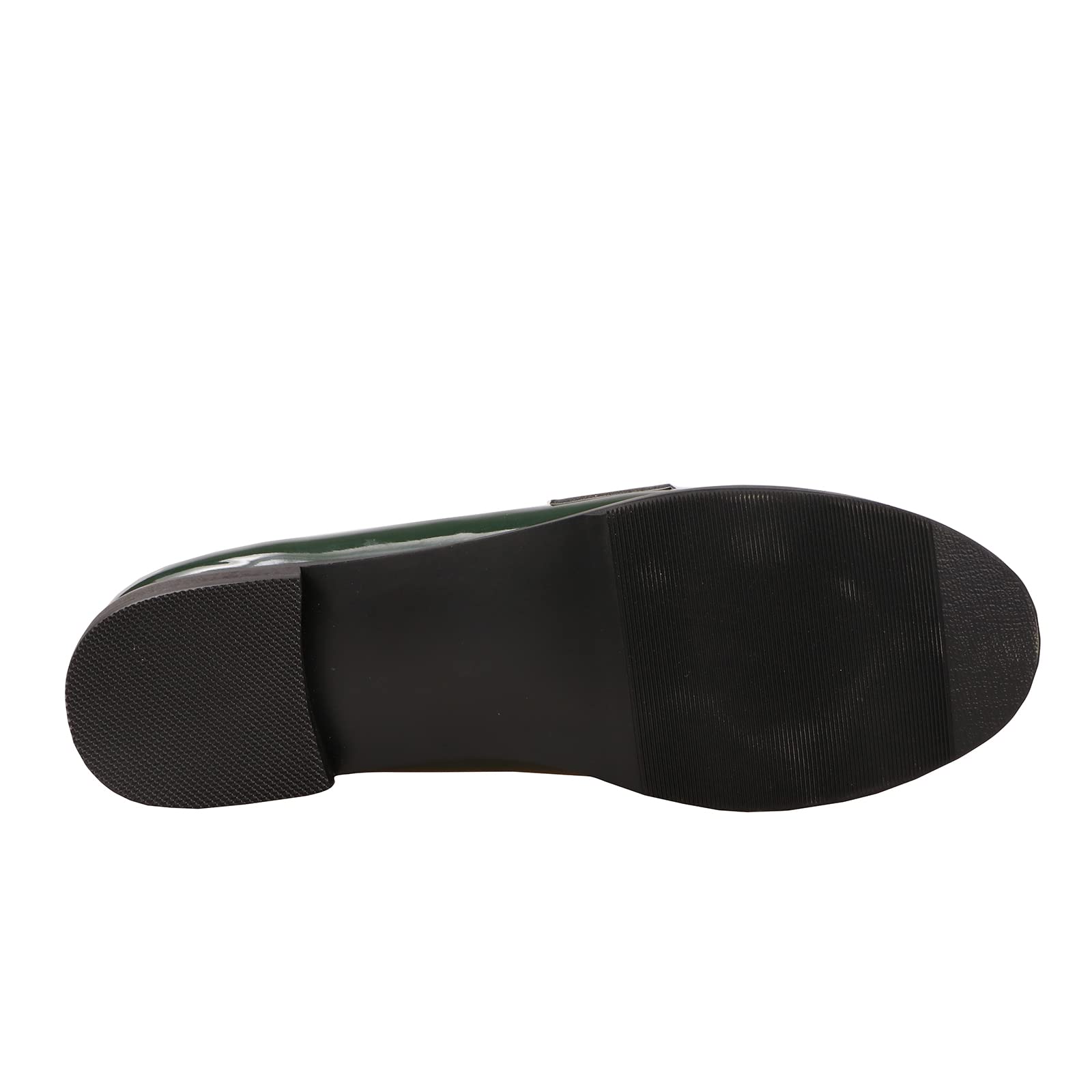 LEMUTISME Women's Slip-On Loafers - Patent Leather Bow-Knot Dress Flats with Tassel, Comfortable Casual Shoes, Round Toe, Size 9 (Green) - Perfect for Office, Parties & Everyday Wear