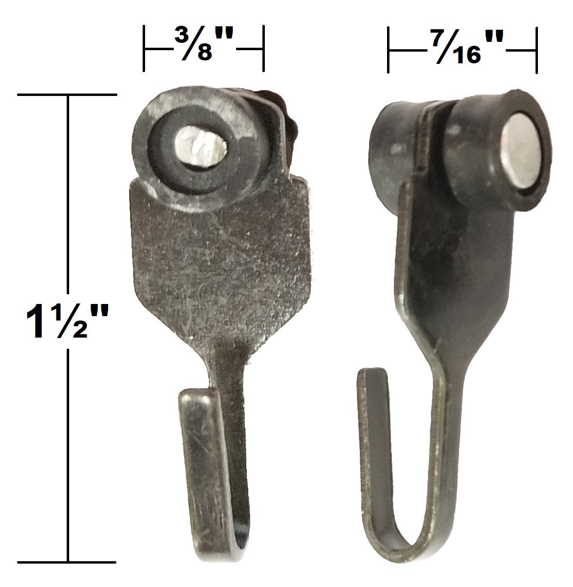 25 Pack Heavy Duty Steel Hooks with Wheels - Smooth Sliding for Gazebo Curtains & Mosquito Nets - Perfect for Outdoor Patio, Garden, and Camping Use