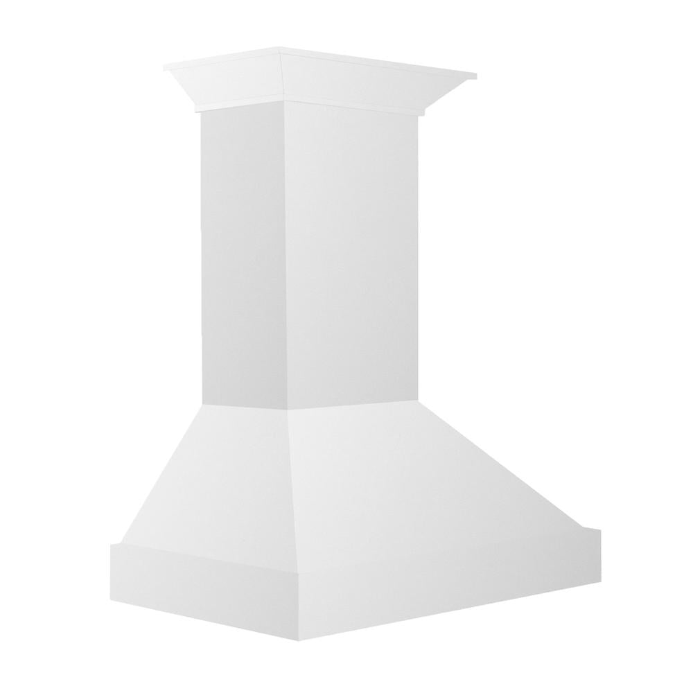 ZLINE 36 Inch Wooden Wall Mount Range Hood - Smooth Bright White Finish (KBWW 36) | Modern Kitchen Ventilation for Home Cooking & Baking