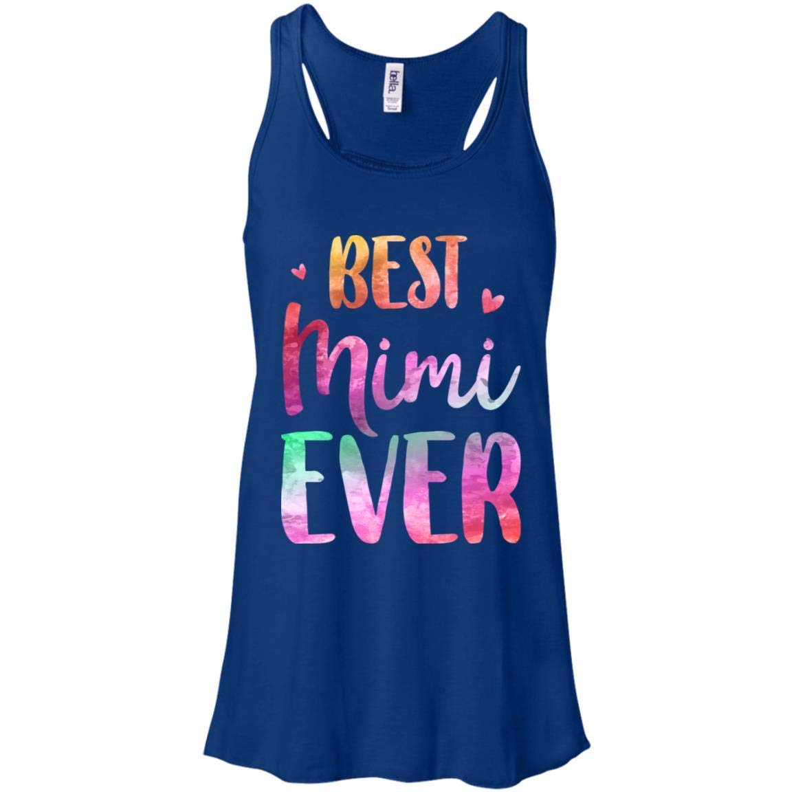 Women's Best Mimi Ever Cute Funny Graphic Racerback Tank Top - Soft Flow Summer T-Shirt for Casual Wear, Beach Outings & Girls Night Out