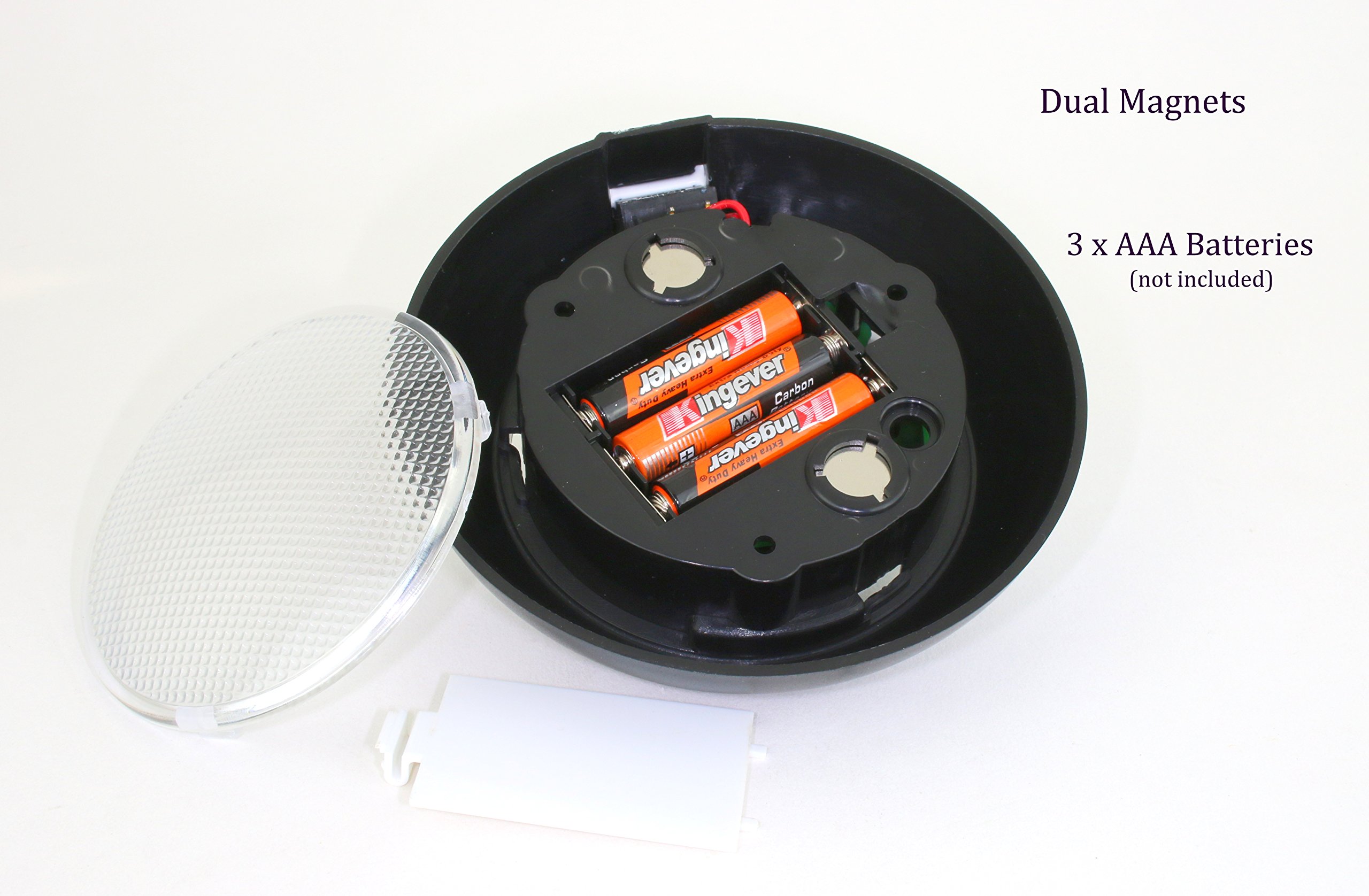 Battery Powered LED Dome Light - Magnetic or Fixed Mount - High Power Cool White LED Downlight for Home, Car, Truck, RV, Boat & Aircraft - Perfect for Camping, Emergency Lighting & Nighttime Projects