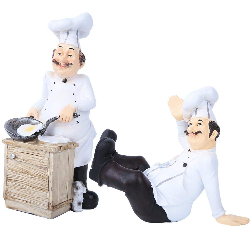 3D Chef Resin Statue - Realistic Kitchen Decor for Home, Restaurant & Cafe - Perfect for Cooking Enthusiasts & Culinary Decorations