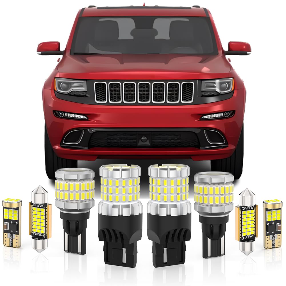 BMT xms LED Interior Light Kit for 2011-2021 JEEP Grand Cherokee WK2 - 6000K White Light, 912 LED Bulb & 7440 LED Reverse Lights (23-Piece Set) - Perfect for Night Driving, Off-Road Adventures & Interior Upgrades