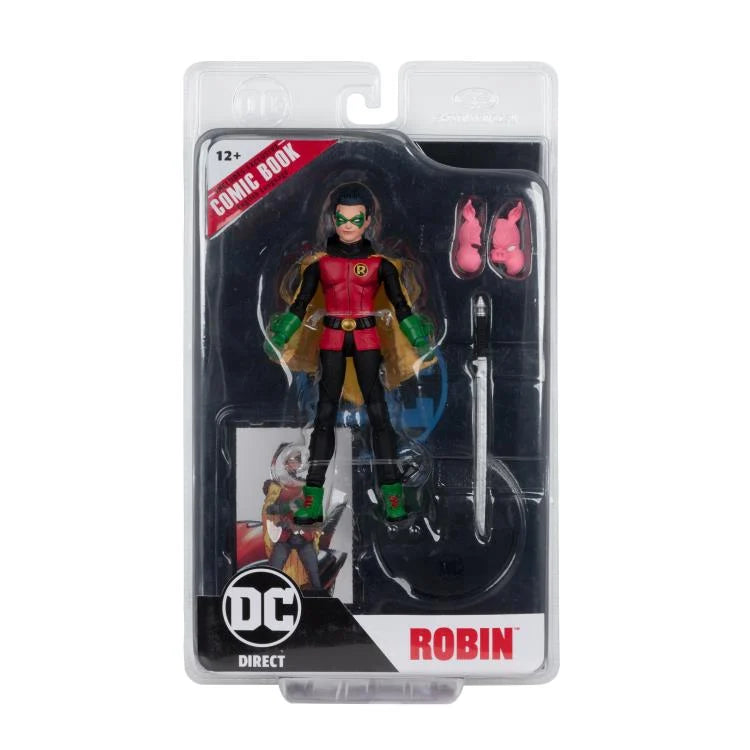 Robin Action Figure with Comic Batman: Reborn Page Punchers by McFarlane | DC Collectible for Display & Superhero Battles