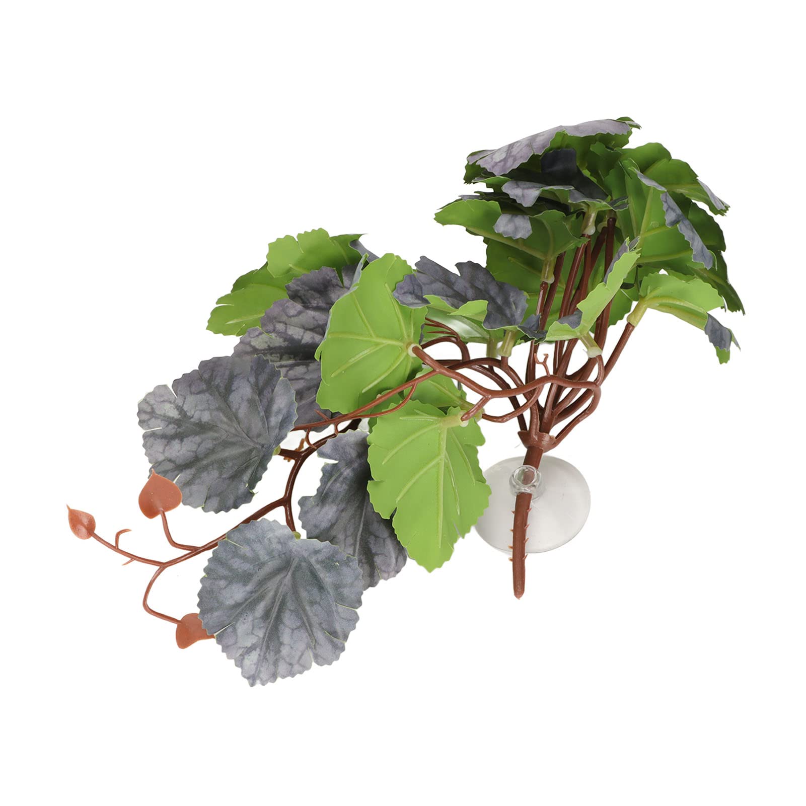 Artificial Plants for Reptile Terrarium - Fake Hanging Leaves with Suction Cups, Fish Tank & Aquarium Decor - Perfect for Terrarium Box, Cage Habitat & Reptile Enclosure Decorations
