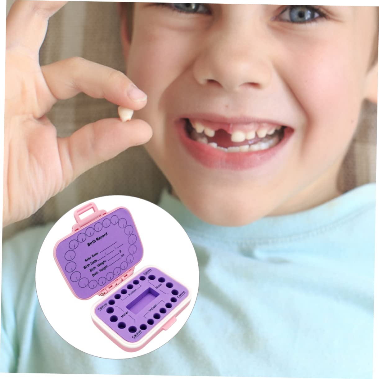 UPKOCH Tooth Fairy Box - Deciduous Teeth Keepsake Container for Lost Baby Teeth, First Tooth Memory Box with Pillow - Perfect for Kids' Milestone Gifts & Tooth Fairy Traditions (EVA Material)