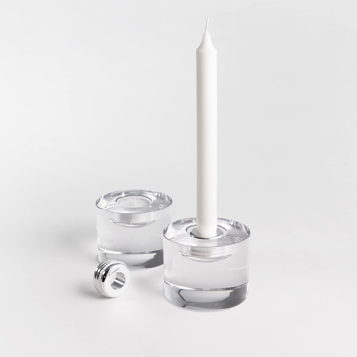 Orrefors Lightswitch Votive Adapter Set of 2 - Elegant Candle Holders for Home Decor, Parties & Romantic Dinners