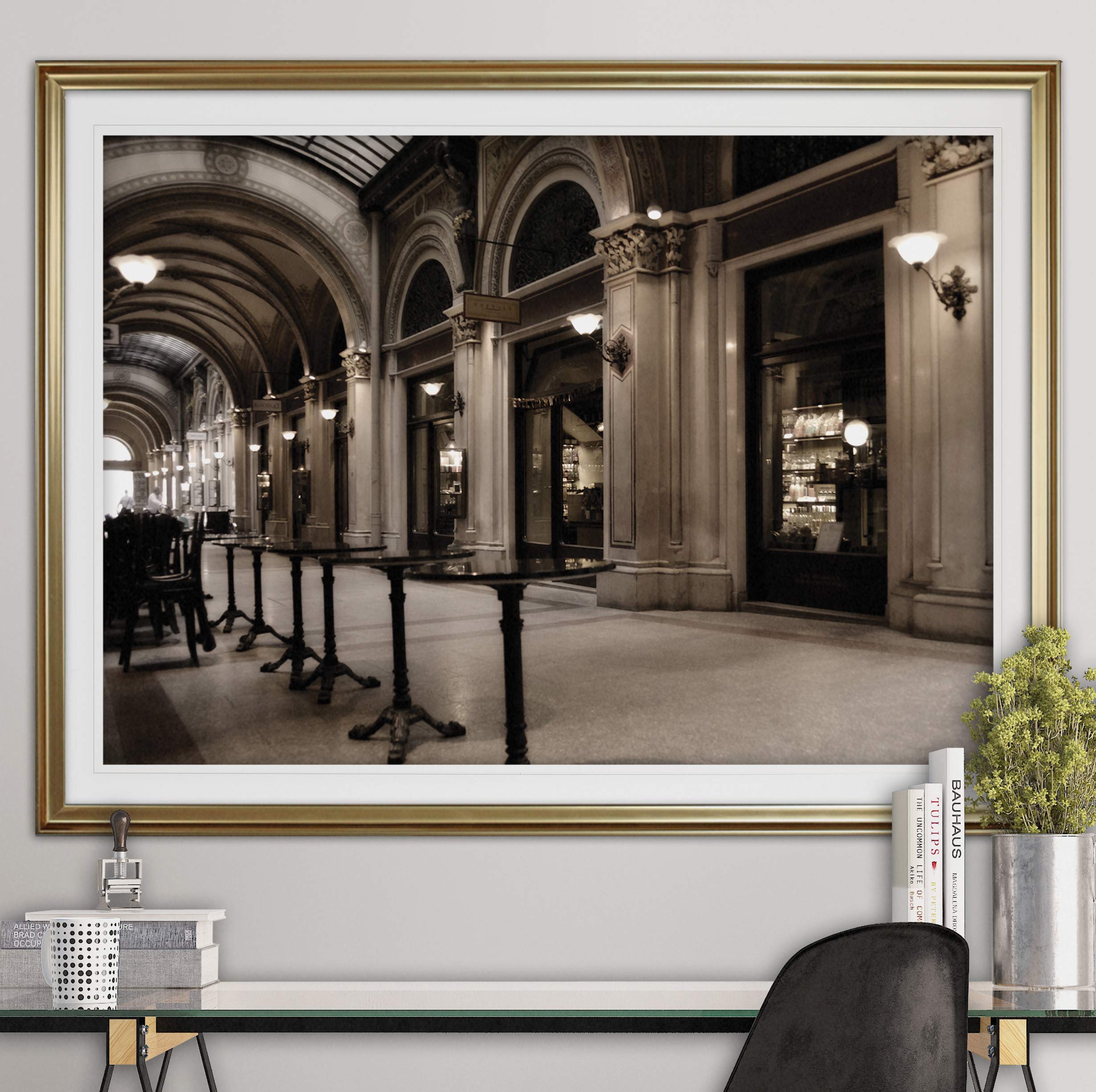 Wexford Home City of Vienna Framed Cityscape Art Print - 30x40 Inch Gold Giclee Canvas Wall Decor Ready to Hang | Perfect for Living Room, Bedroom & Office Decor