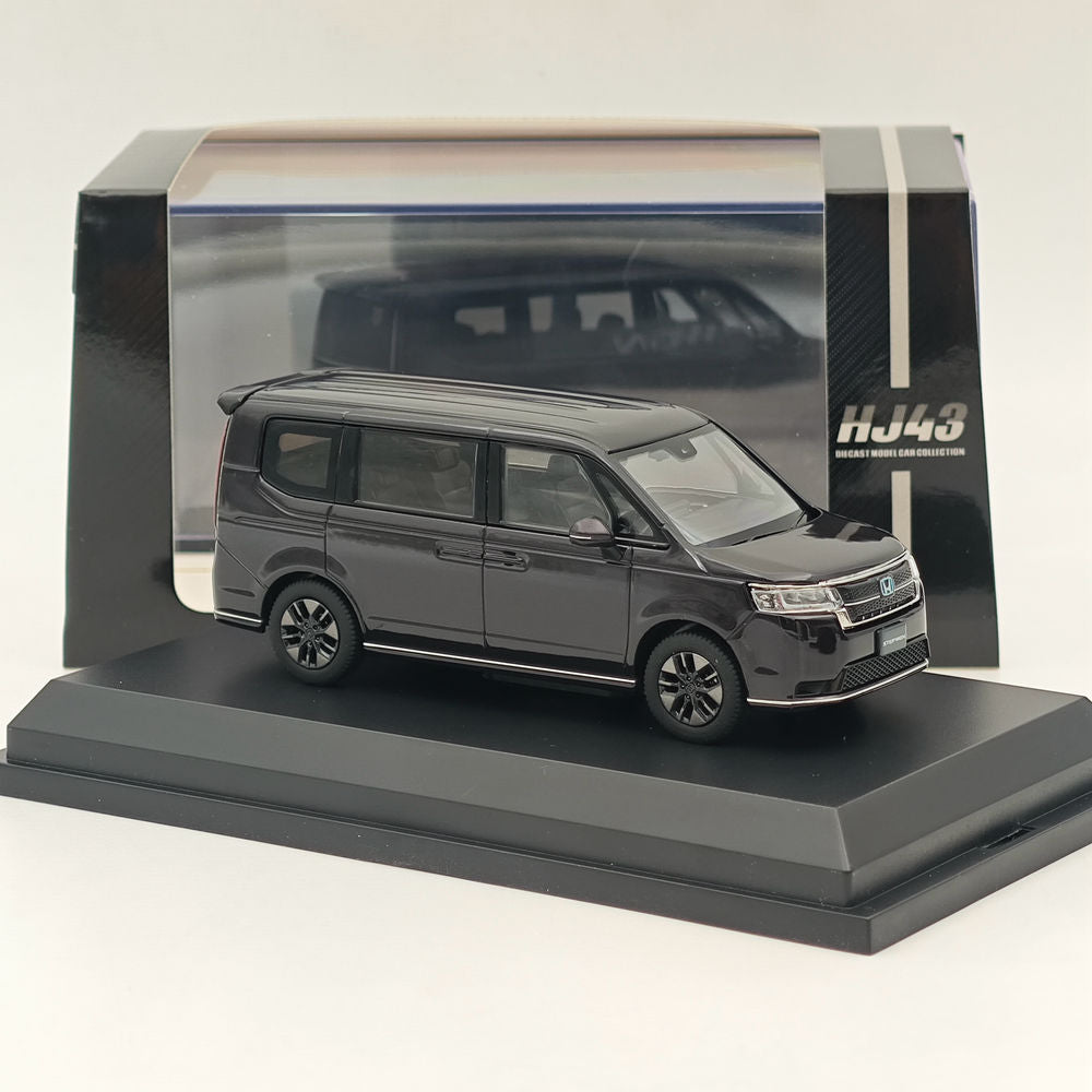 1/43 Honda STEP WGN e:HEV SPADA Twilight Mist Black Diecast Model Car - Limited Edition Collectible for Car Enthusiasts & Hobbyists - Perfect for Display, Gifts, and Japanese Car Model Collections