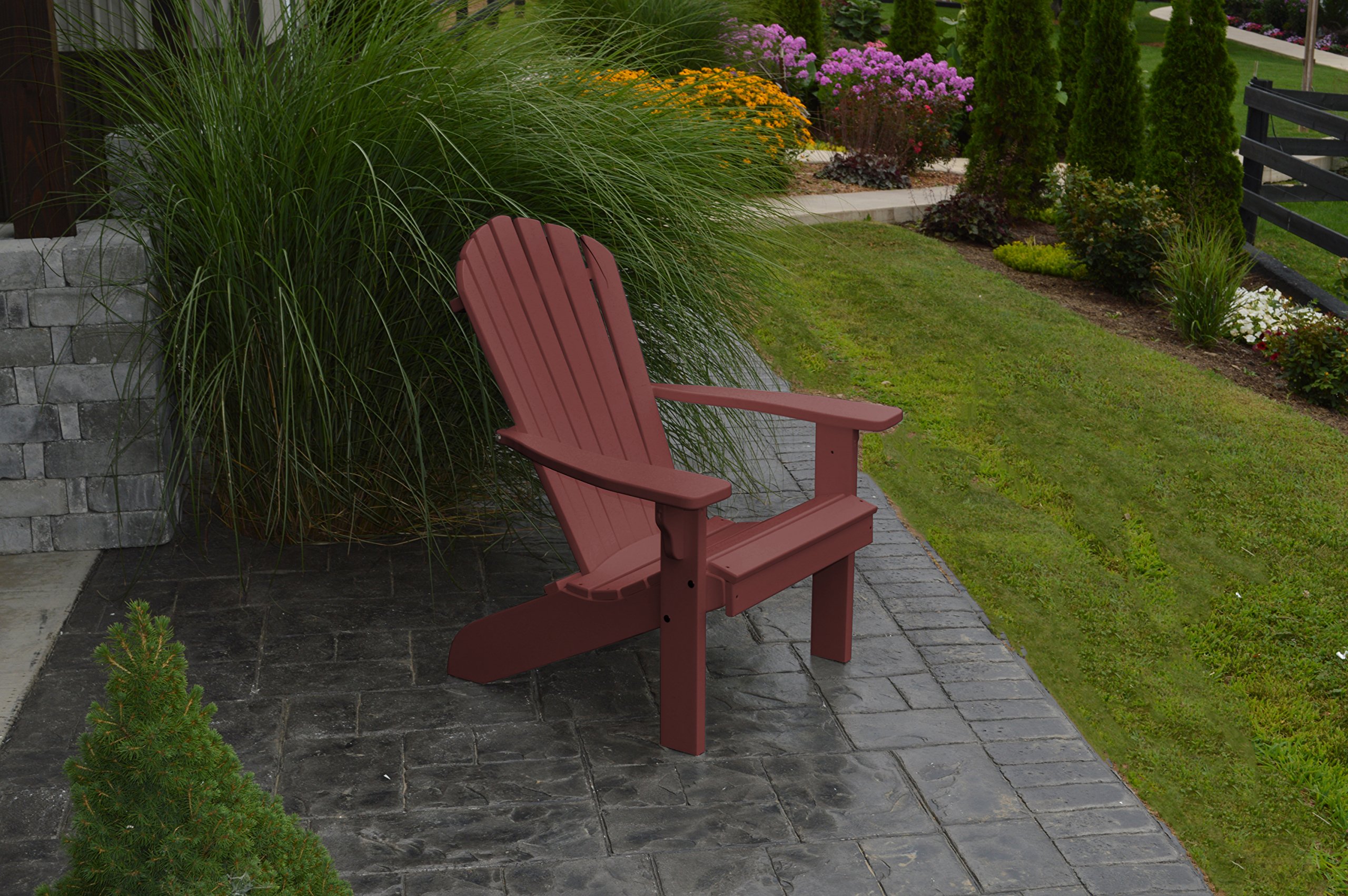 A & L Furniture Poly Fanback Adirondack Chair - Durable Outdoor Patio Furniture for Garden, Poolside & Backyard Relaxation