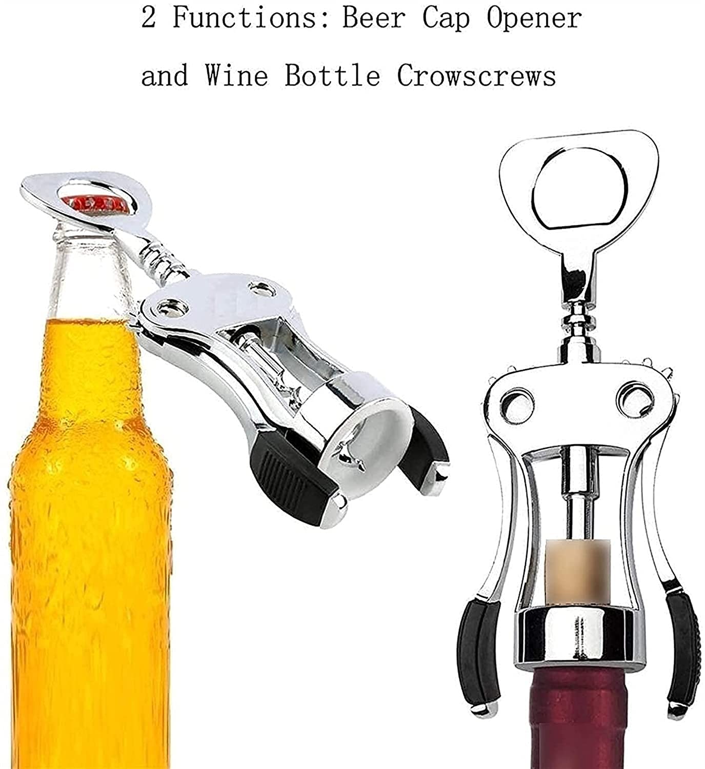 Premium Wine Bottle Opener & Beer Cap Remover - Multi-Functional Corkscrew for Kitchen, Restaurant, Bar - Ideal for Professionals & Home Use (Perfect for Entertaining, Dinner Parties & Everyday Wine Enjoyment)