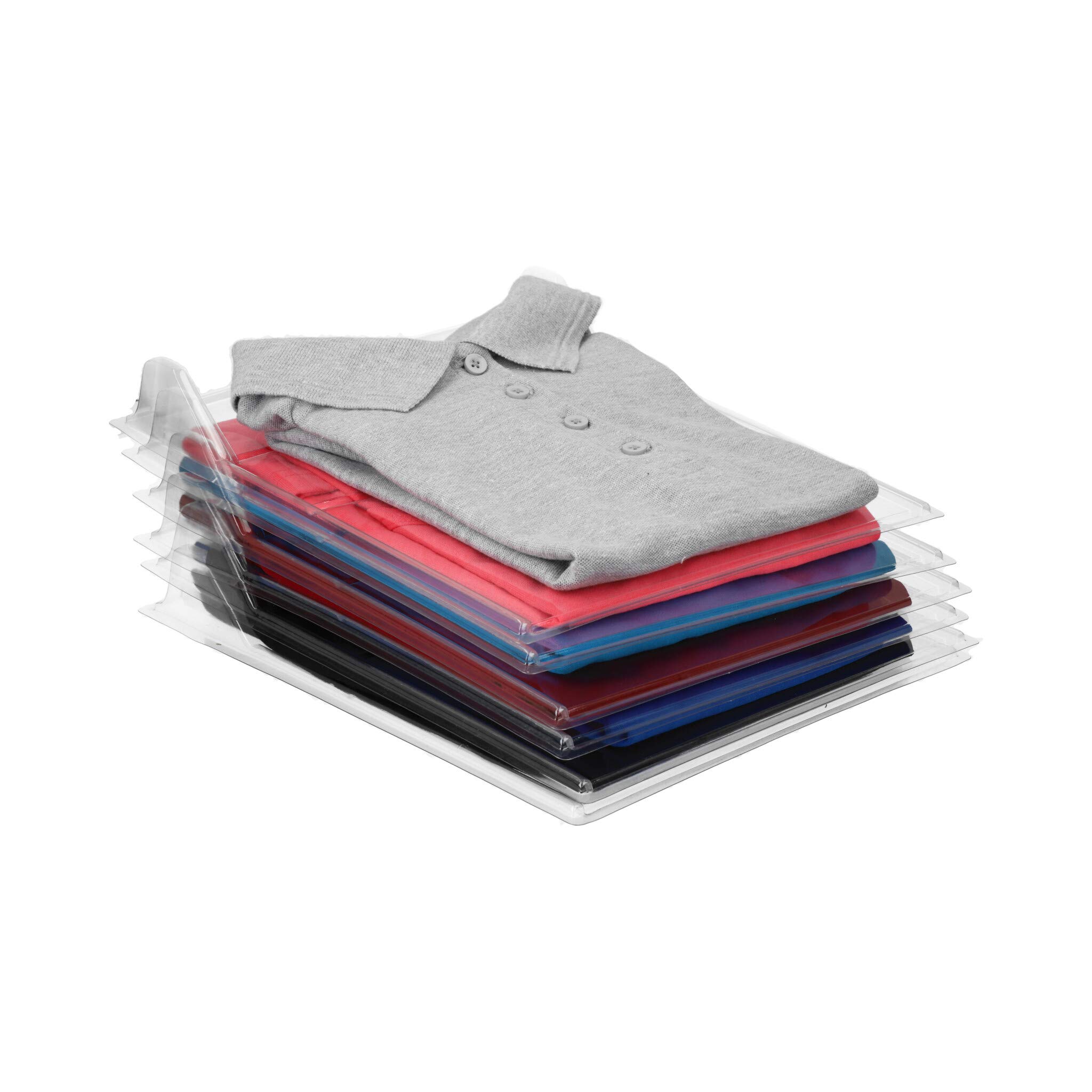 FUGAZ Shirt Organizer - 40 Pack Stackable Closet Storage for Dress Shirts, Polo Shirts & T-Shirts | Space Saving Wardrobe Solution for Men & Women | Durable Fabric Hangers for Home & Office Use