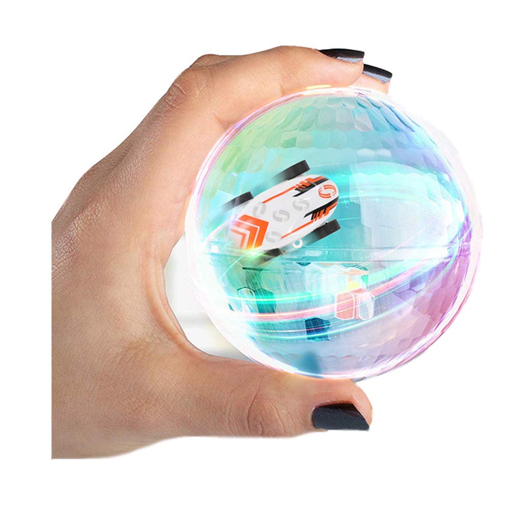 Micro Car Toys Spin Ball - LED Light Up Glow in The Dark Mini Racer Cars, Fun Finger Toys for Kids & Adults, Stress Relief Gadgets, Miniature Vehicles for Office Desk, Party Favors, and Nighttime Play