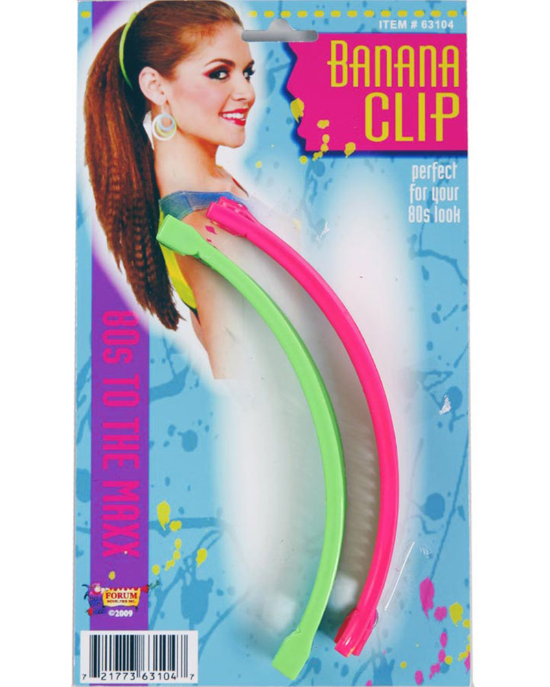 Retro 80s Banana Hair Clips for Women - Vintage Hair Accessories for Ponytails, Braids & Updos - Perfect for Parties, Cosplay & Everyday Style