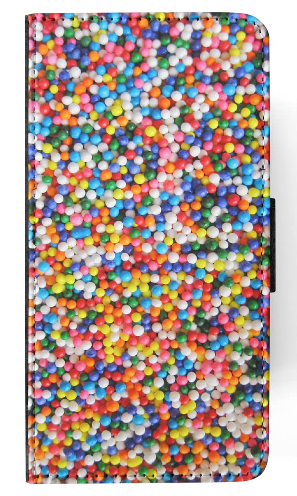 Colorful Candy Sprinkle 100 & 1000 Sequins Flip Wallet Phone Case for Apple iPhone XR - Stylish Protective Cover with Card Slots for Everyday Use & Parties